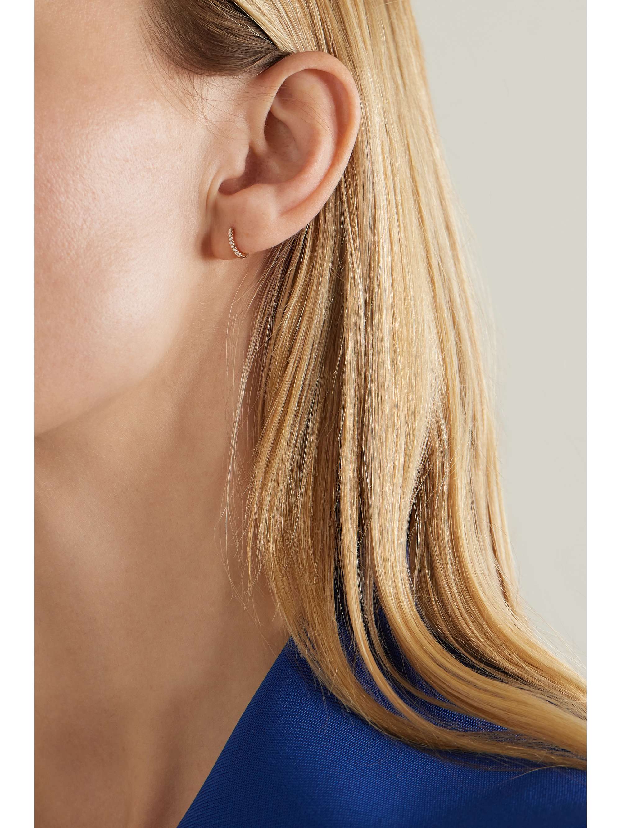 MARIA TASH 6.5mm 18-karat rose gold diamond hoop earring