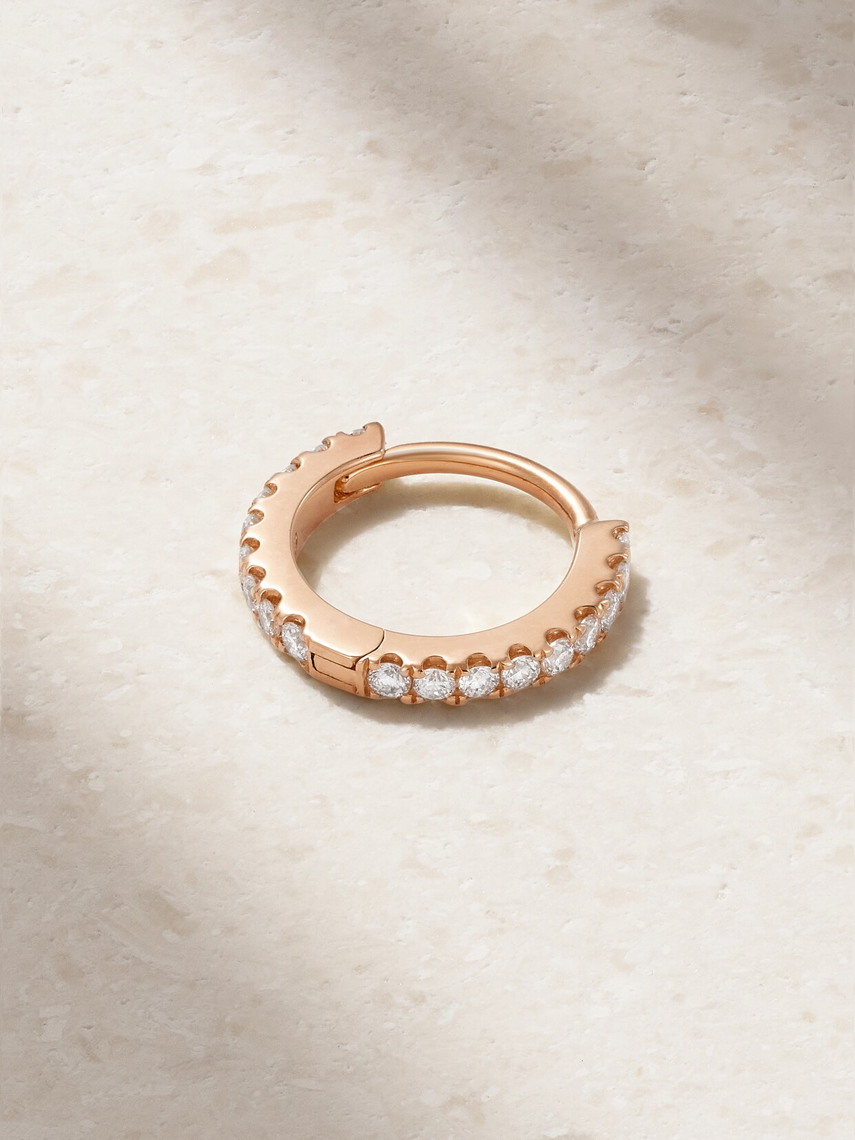 MARIA TASH - 6.5mm 18-karat Rose Gold Diamond Hoop Earring - One size