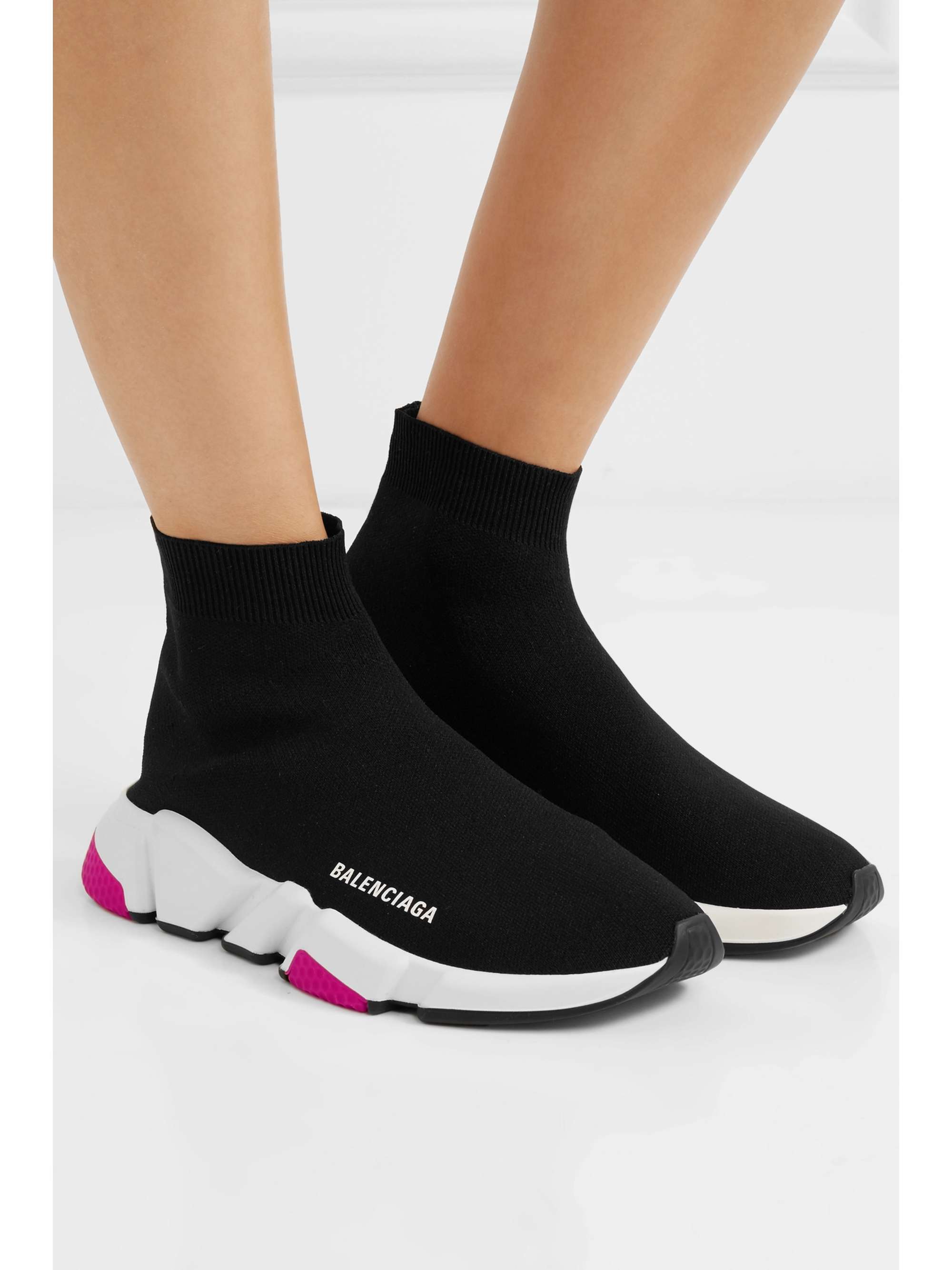 BALENCIAGA Baskets montantes en mailles stretch Speed