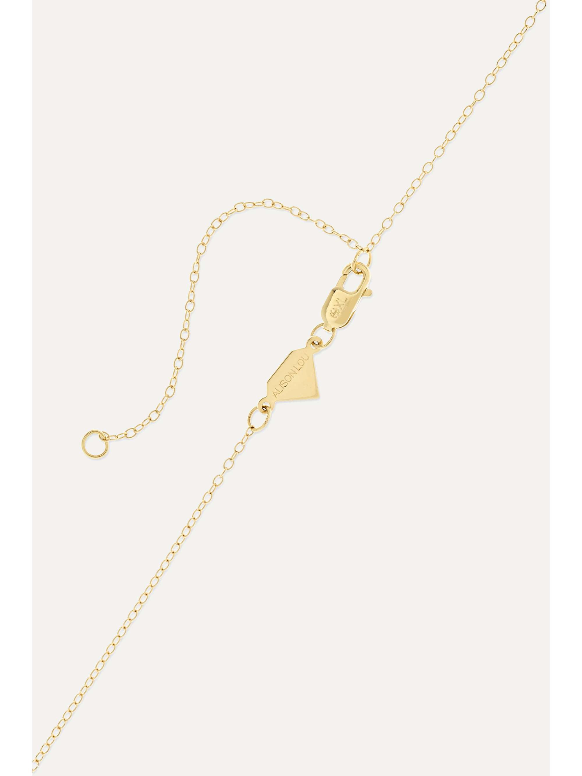ALISON LOU Heart 14-karat gold, enamel and diamond necklace