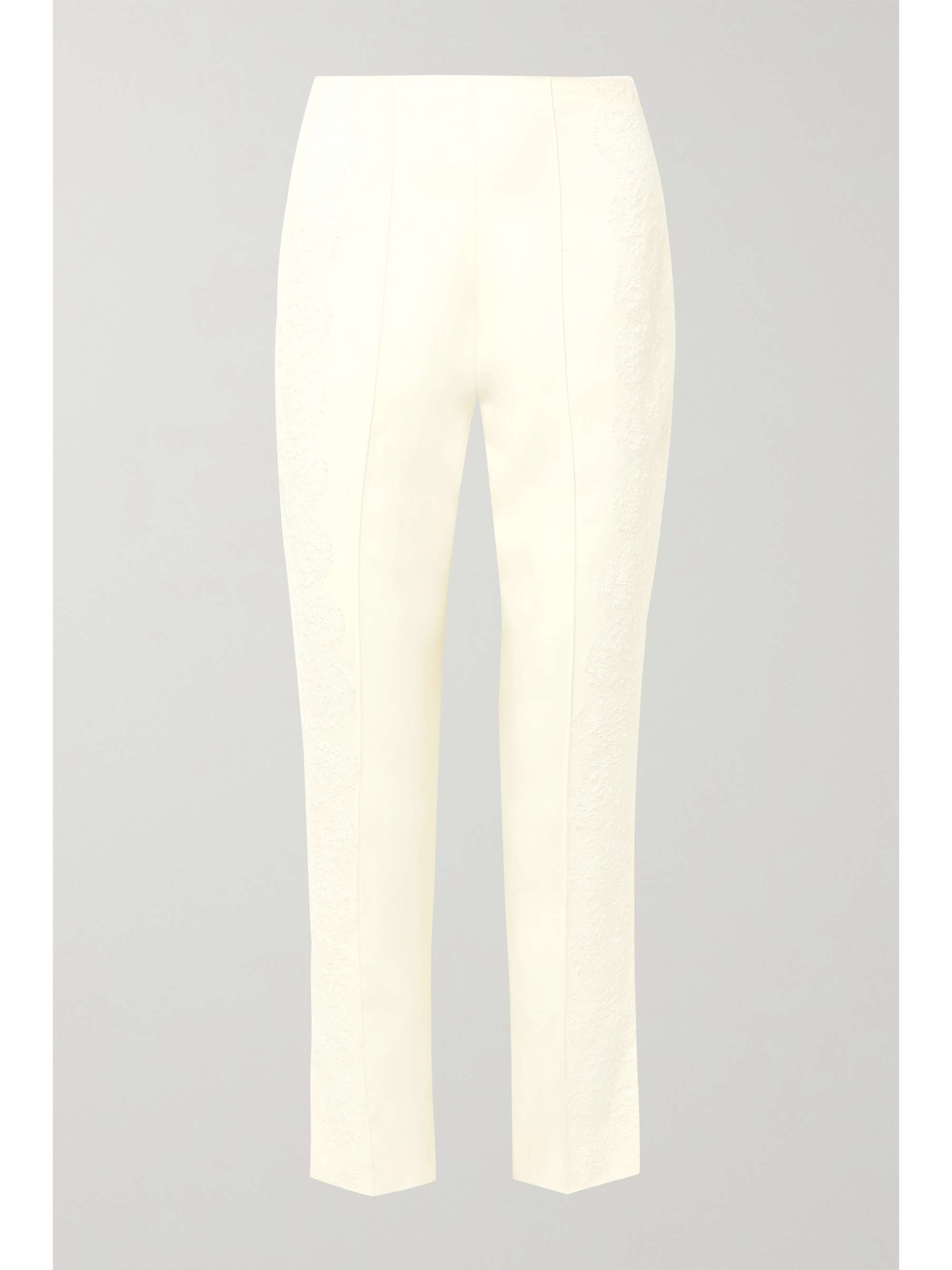 Ivory Chantilly lace-trimmed silk and 