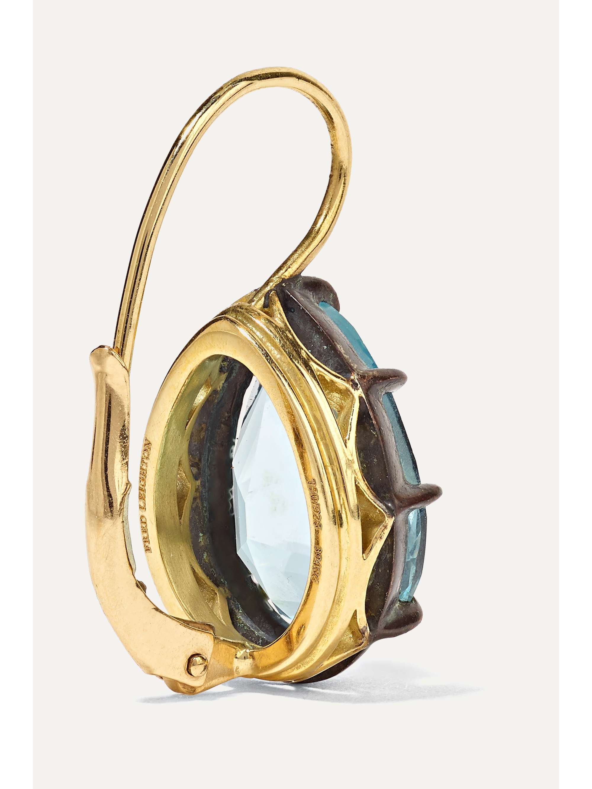 FRED LEIGHTON Collection 18-karat gold, sterling silver and topaz earrings