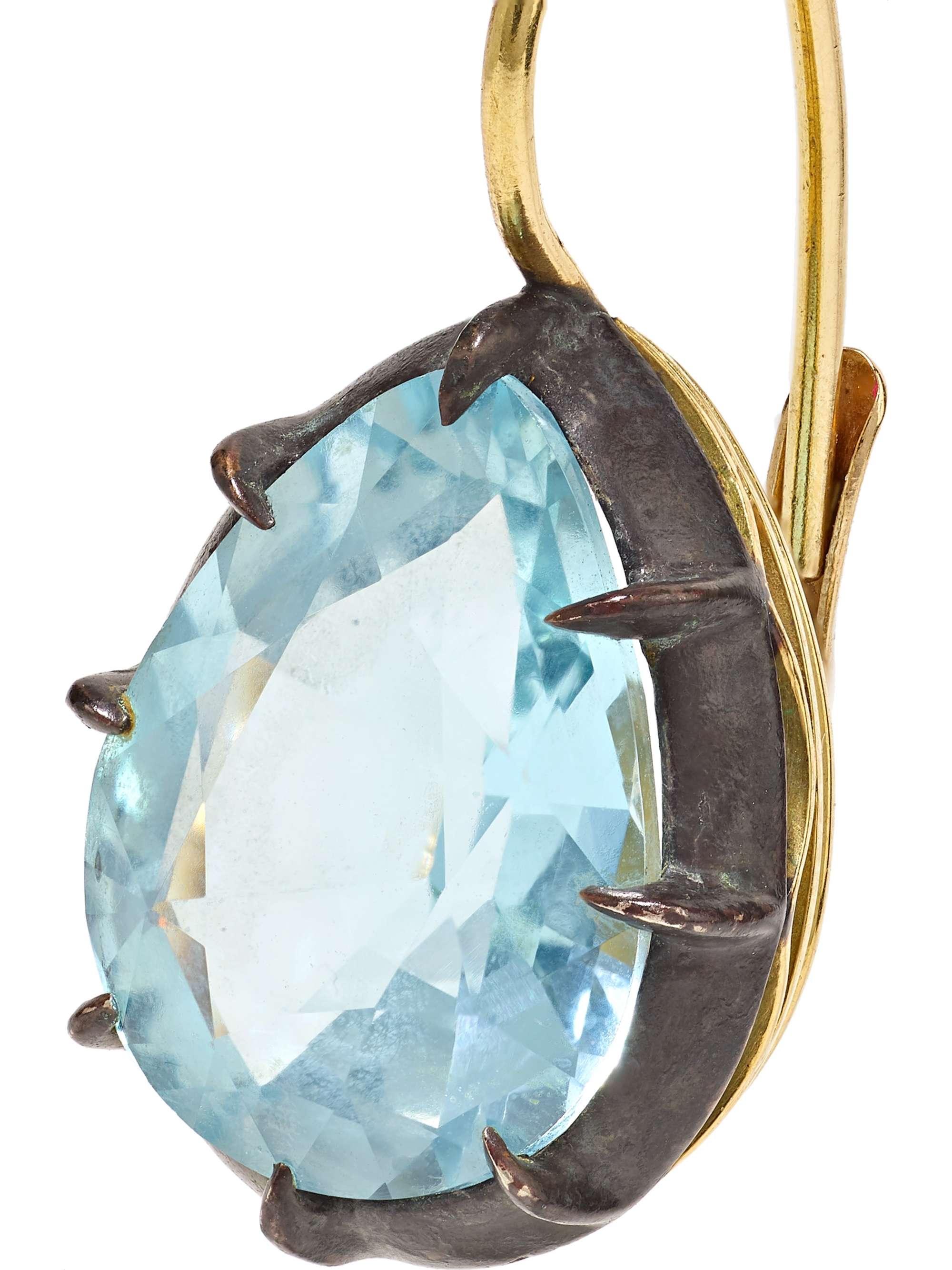 FRED LEIGHTON Collection 18-karat gold, sterling silver and topaz earrings