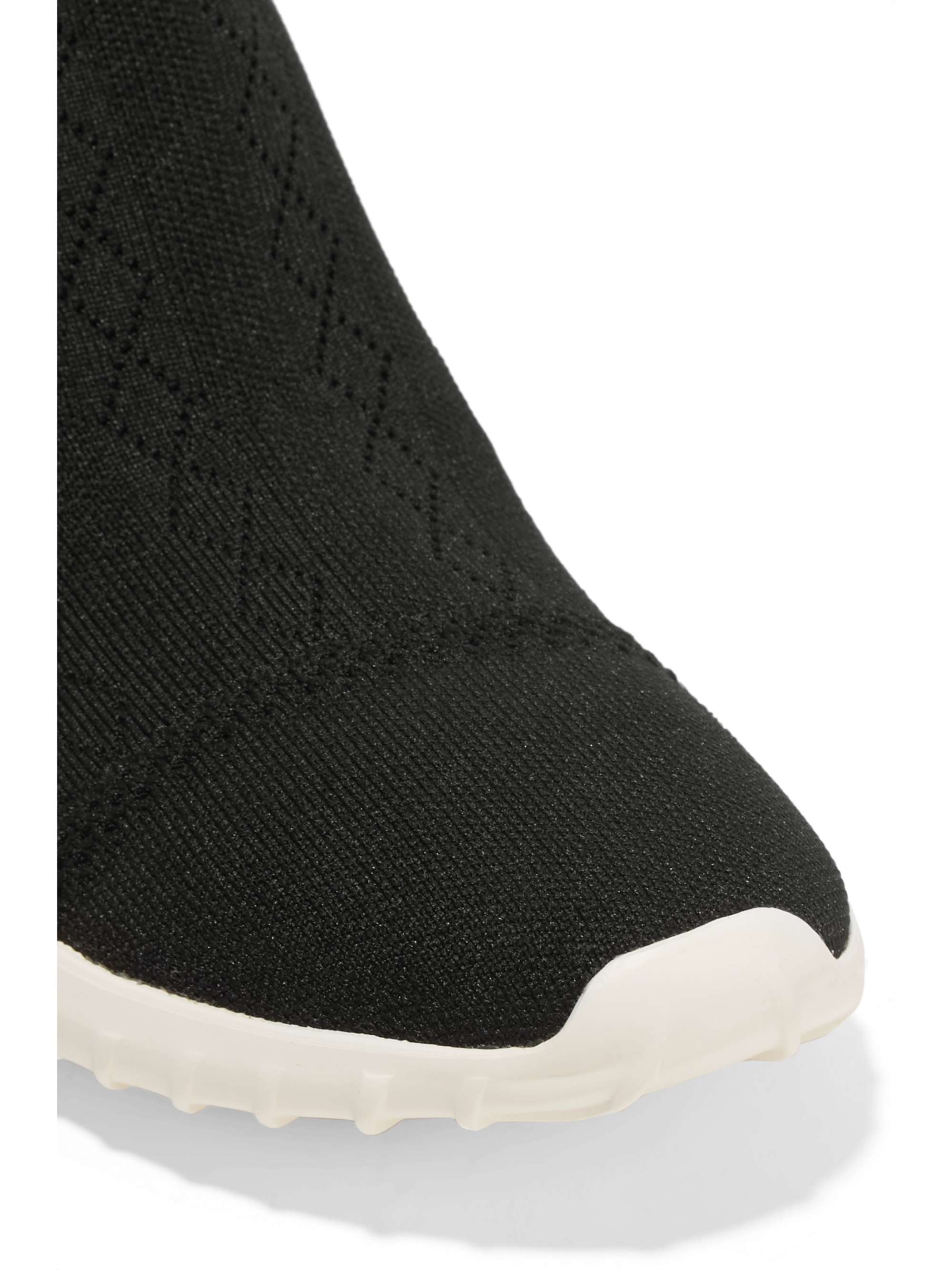 MONCLER Giroflee leather-paneled stretch-knit slip-on sneakers