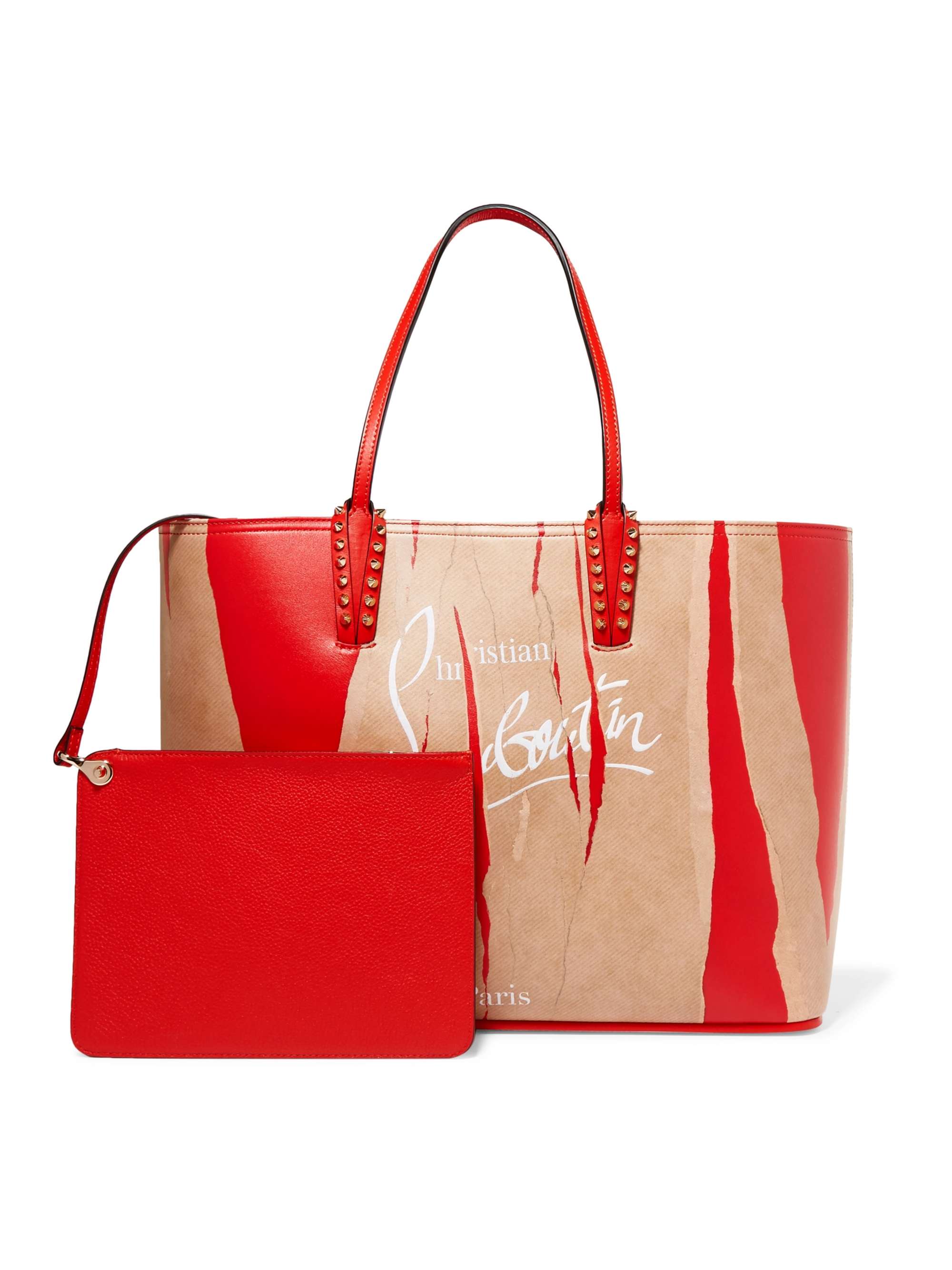 CHRISTIAN LOUBOUTIN Cabata Kraft studded printed leather tote