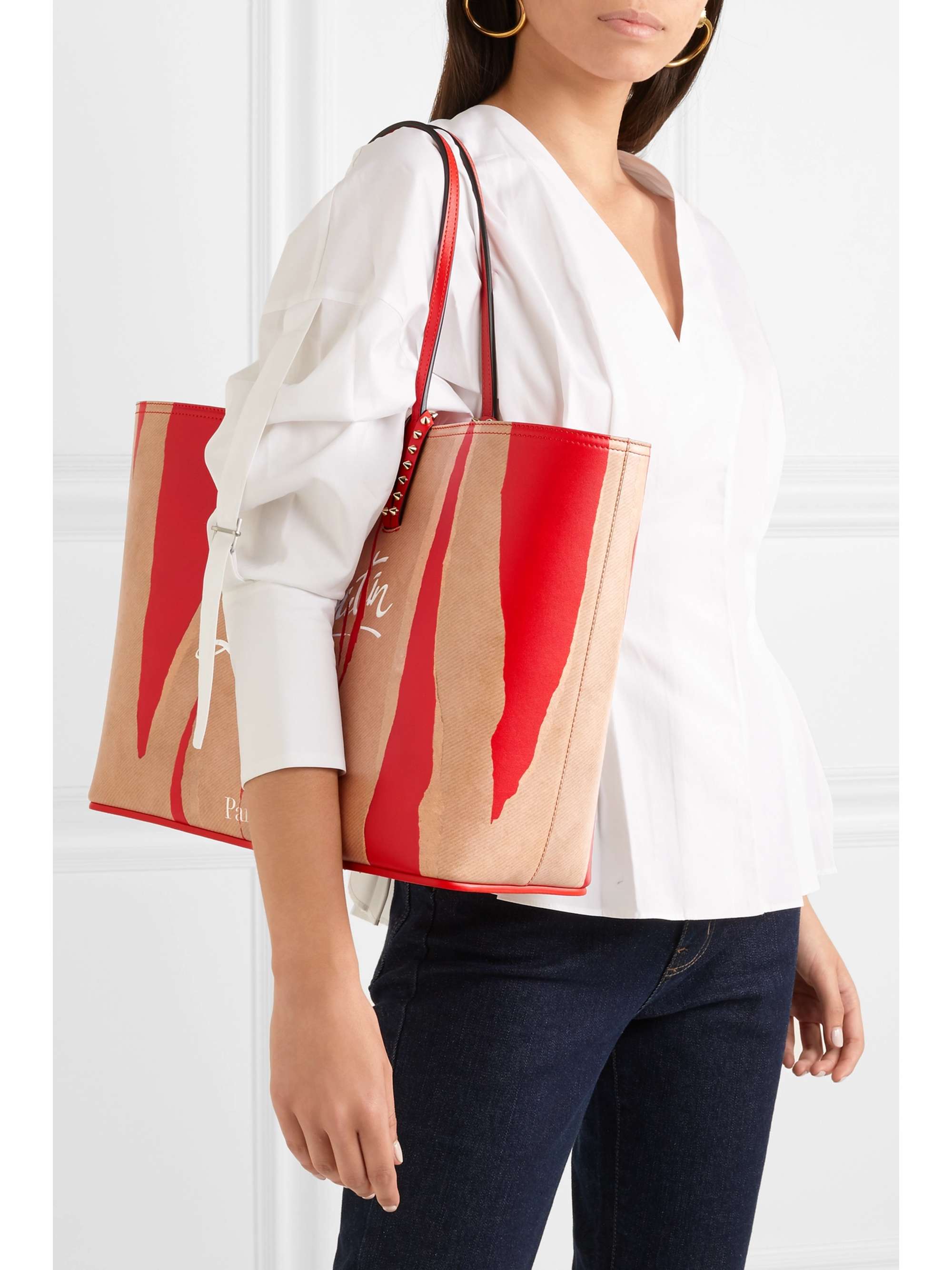 CHRISTIAN LOUBOUTIN Cabata Kraft studded printed leather tote