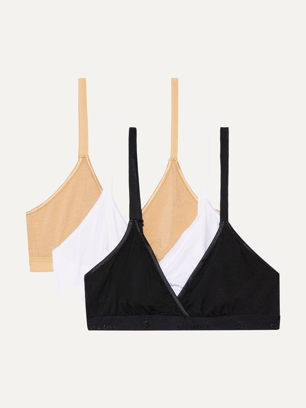 Cosabella Talco Set Of Three Stretch-jersey Soft-cup Triangle Bras - Black