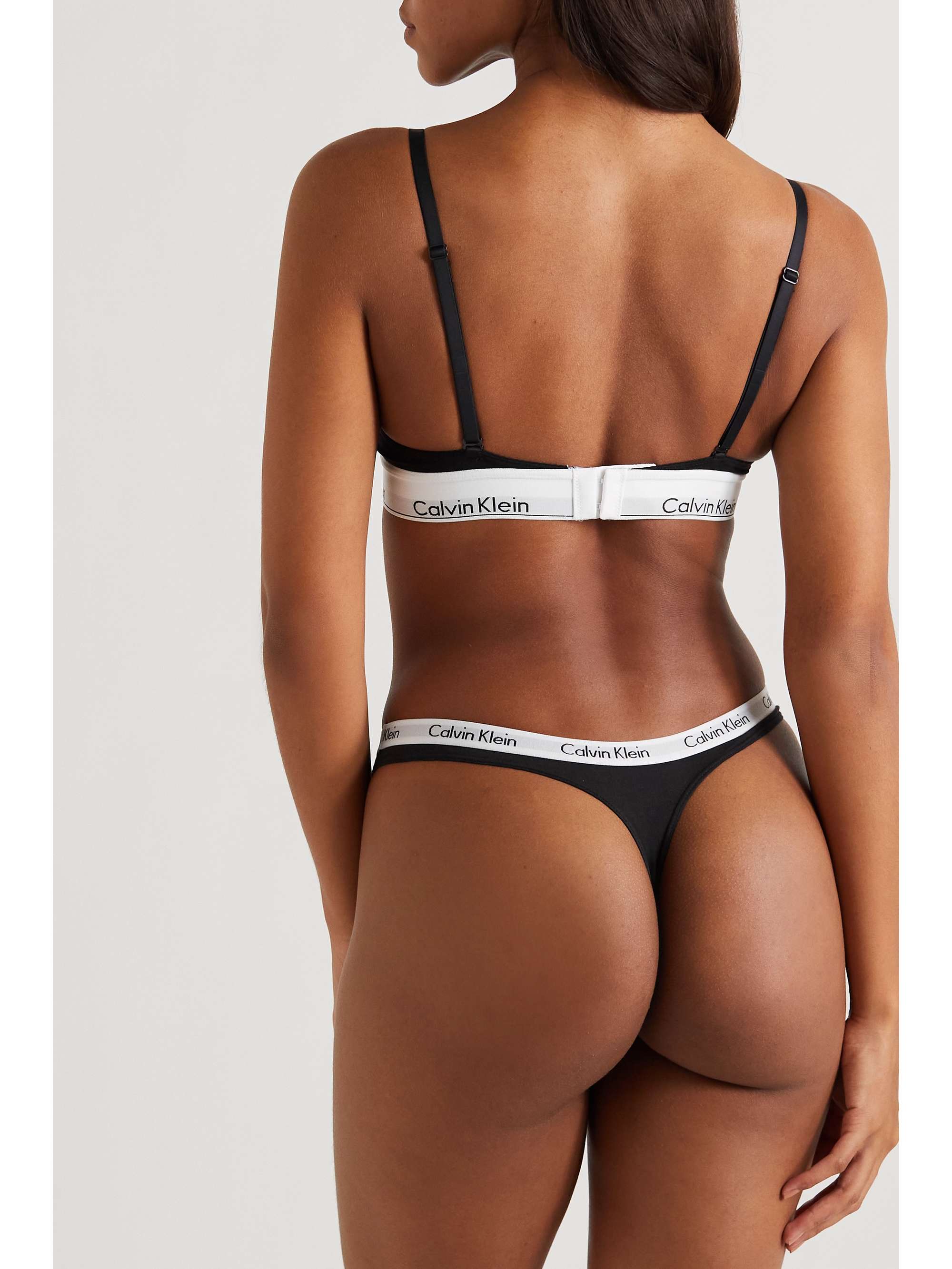 CALVIN KLEIN UNDERWEAR Set of three Carousel stretch-cotton jersey thongs