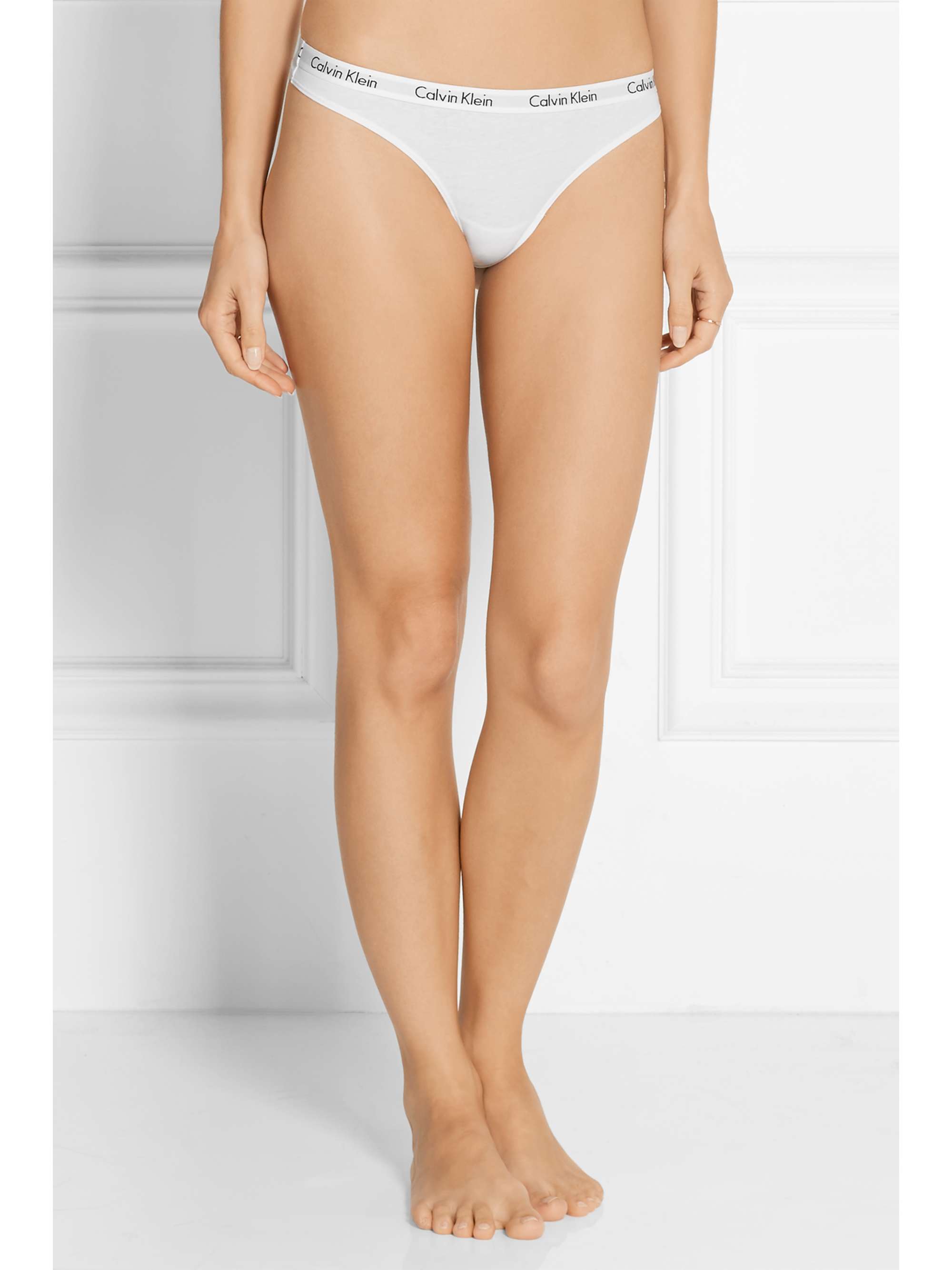 CALVIN KLEIN UNDERWEAR Set of three Carousel stretch-cotton jersey thongs