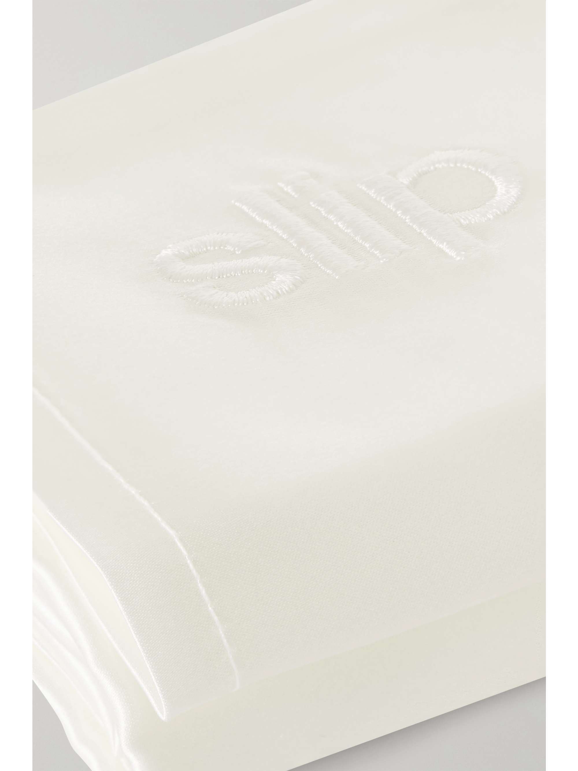 SLIP Embroidered silk king pillowcase