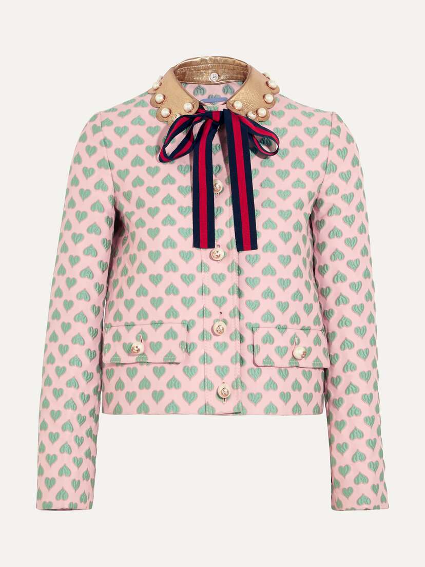 Gucci for Net-A-Porter Leather-trimmed Jacquard Jacket