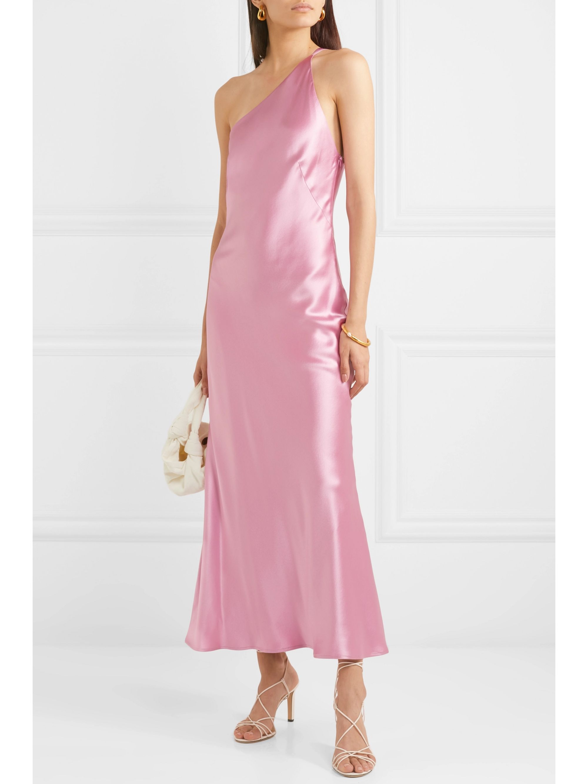 One shoulder silk maxi dress Clearance