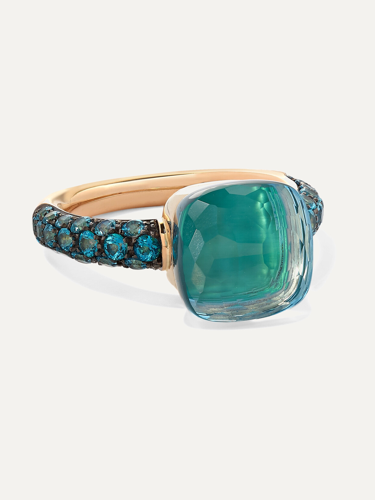 Pomellato - Nudo 18-karat Rose And White Gold, Agate And Topaz Ring - 13
