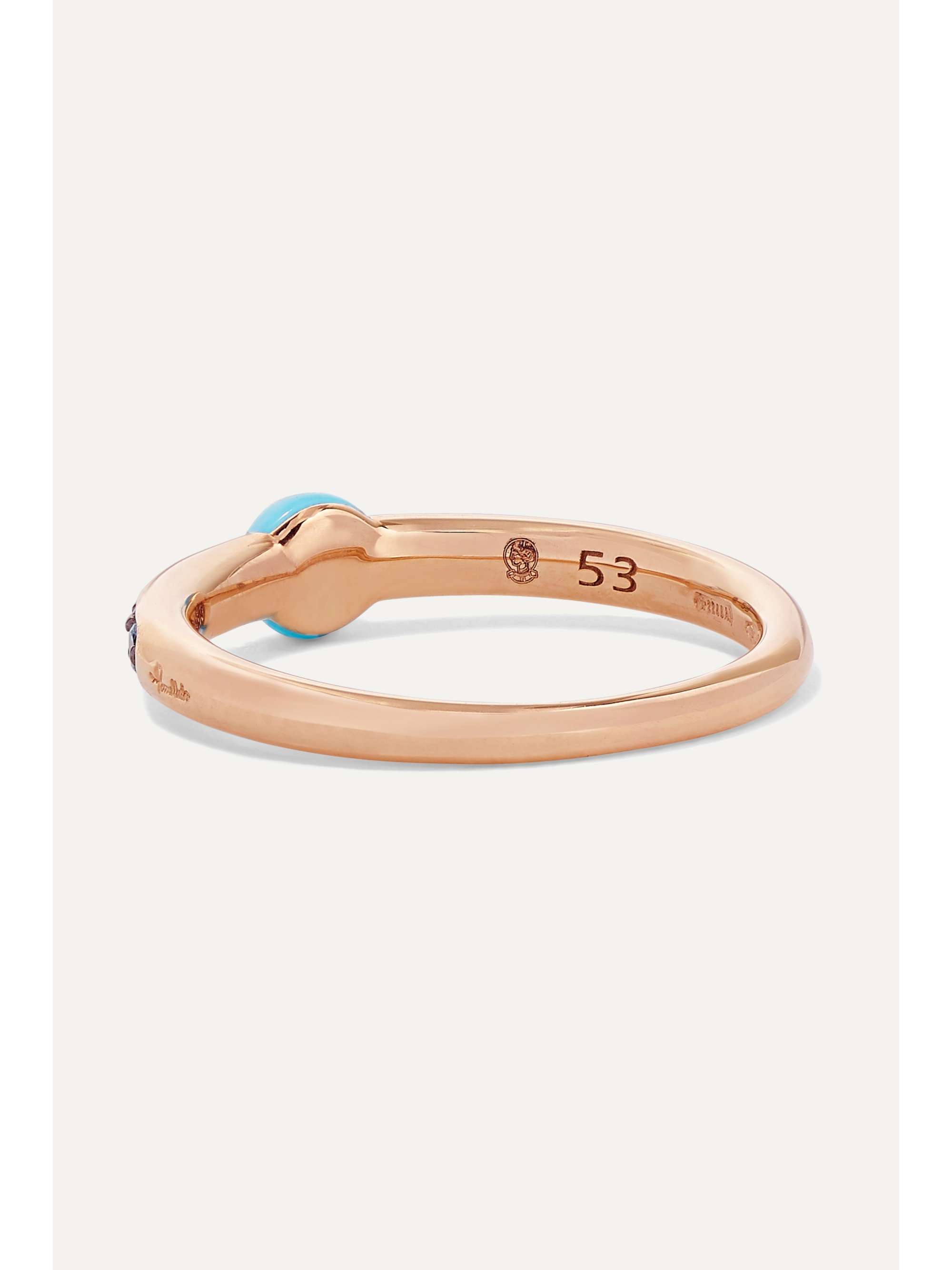 POMELLATO 18-karat rose gold, turquoise and zircon ring
