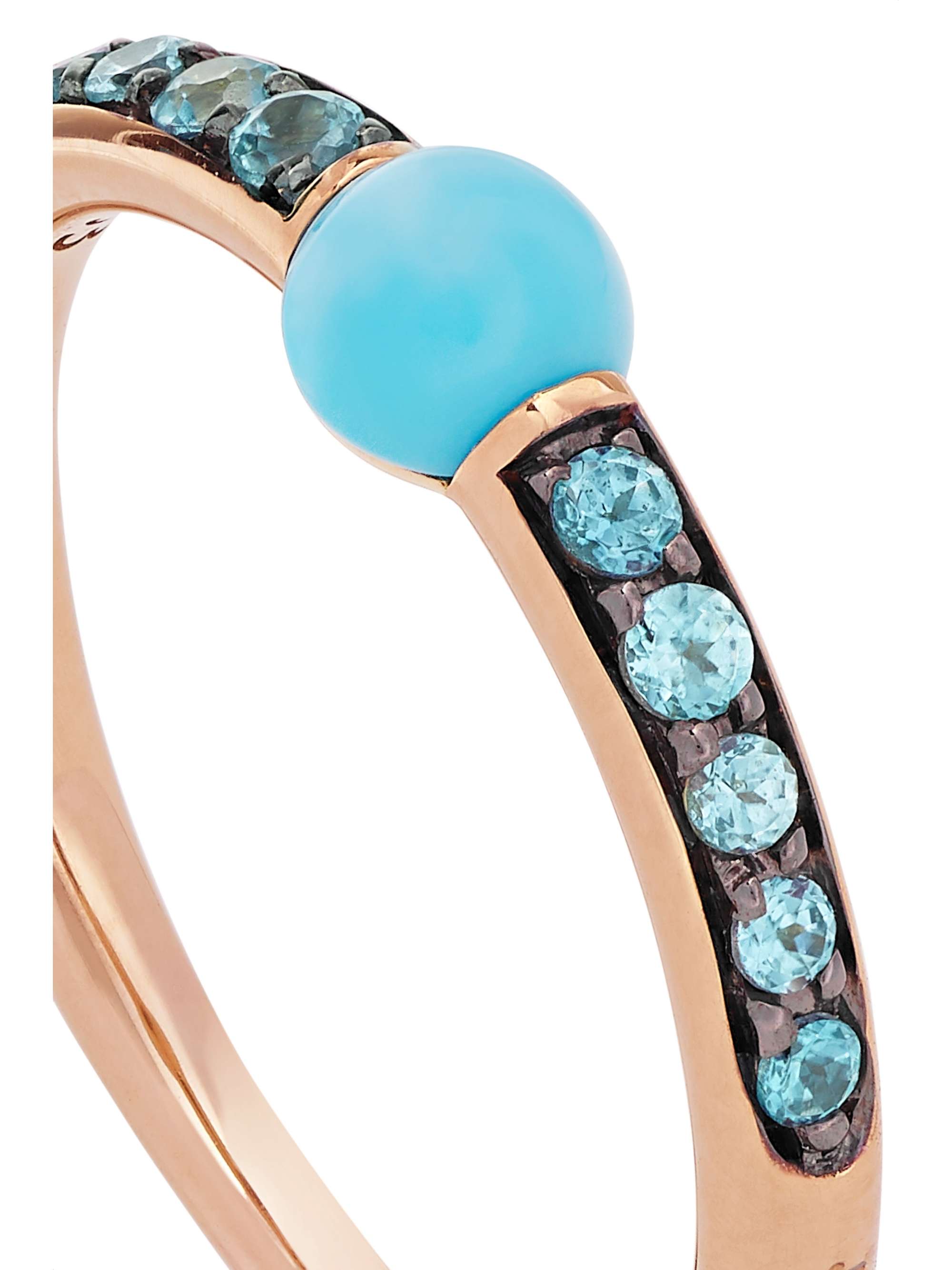 POMELLATO 18-karat rose gold, turquoise and zircon ring