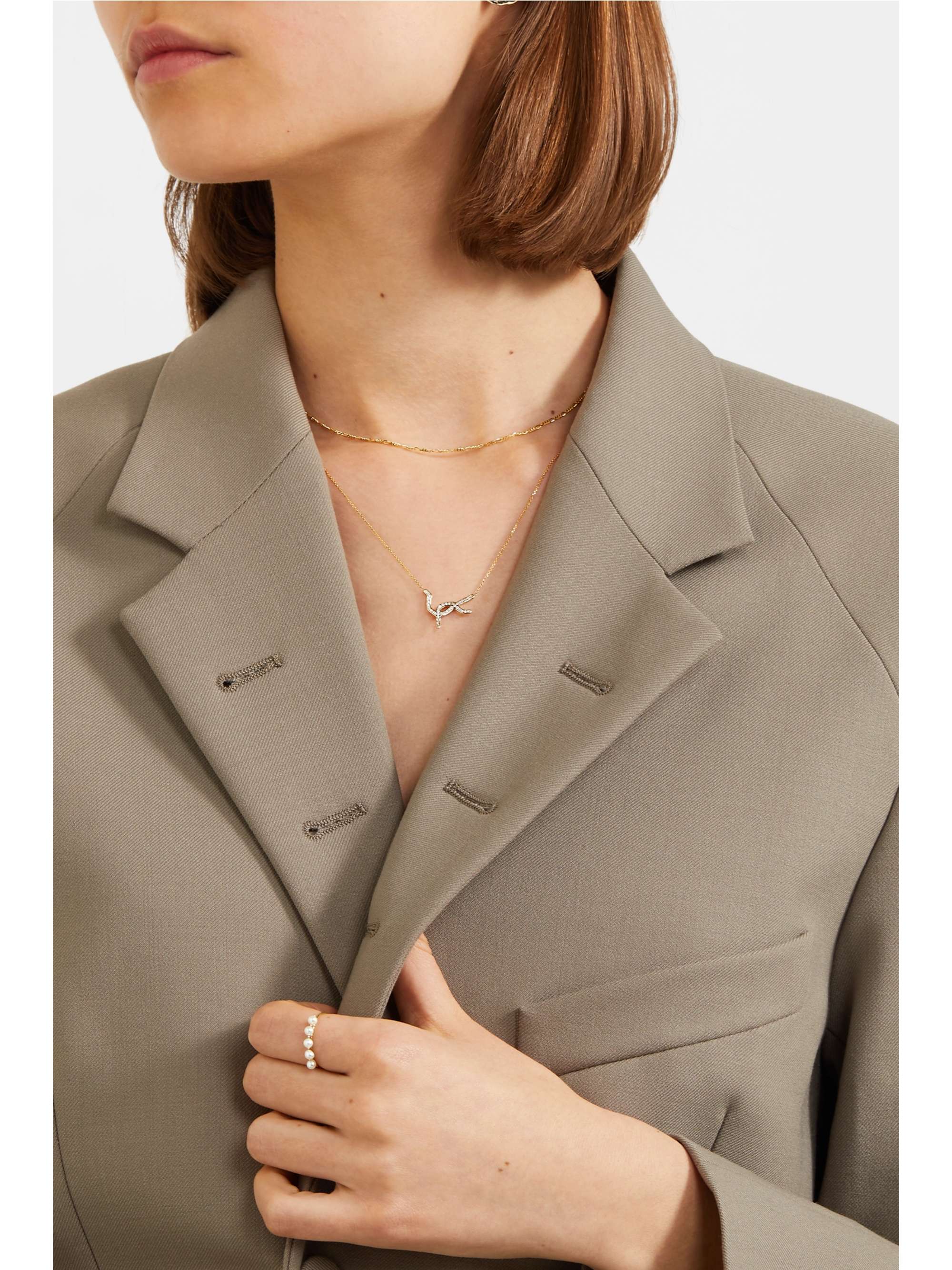 SARAH & SEBASTIAN Kintsugi 10-karat gold diamond necklace