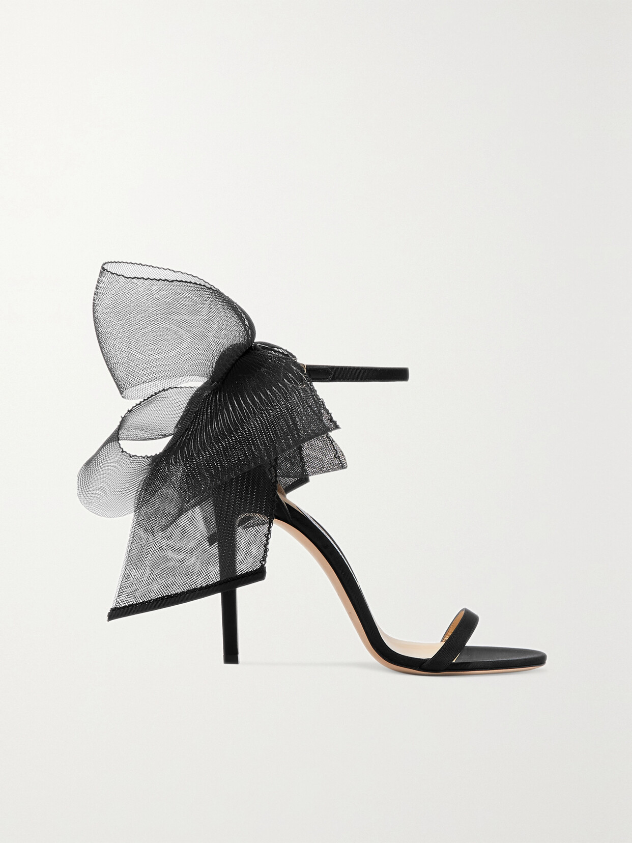 Jimmy Choo Aveline 100 Bow-embellished Grosgrain Sandals