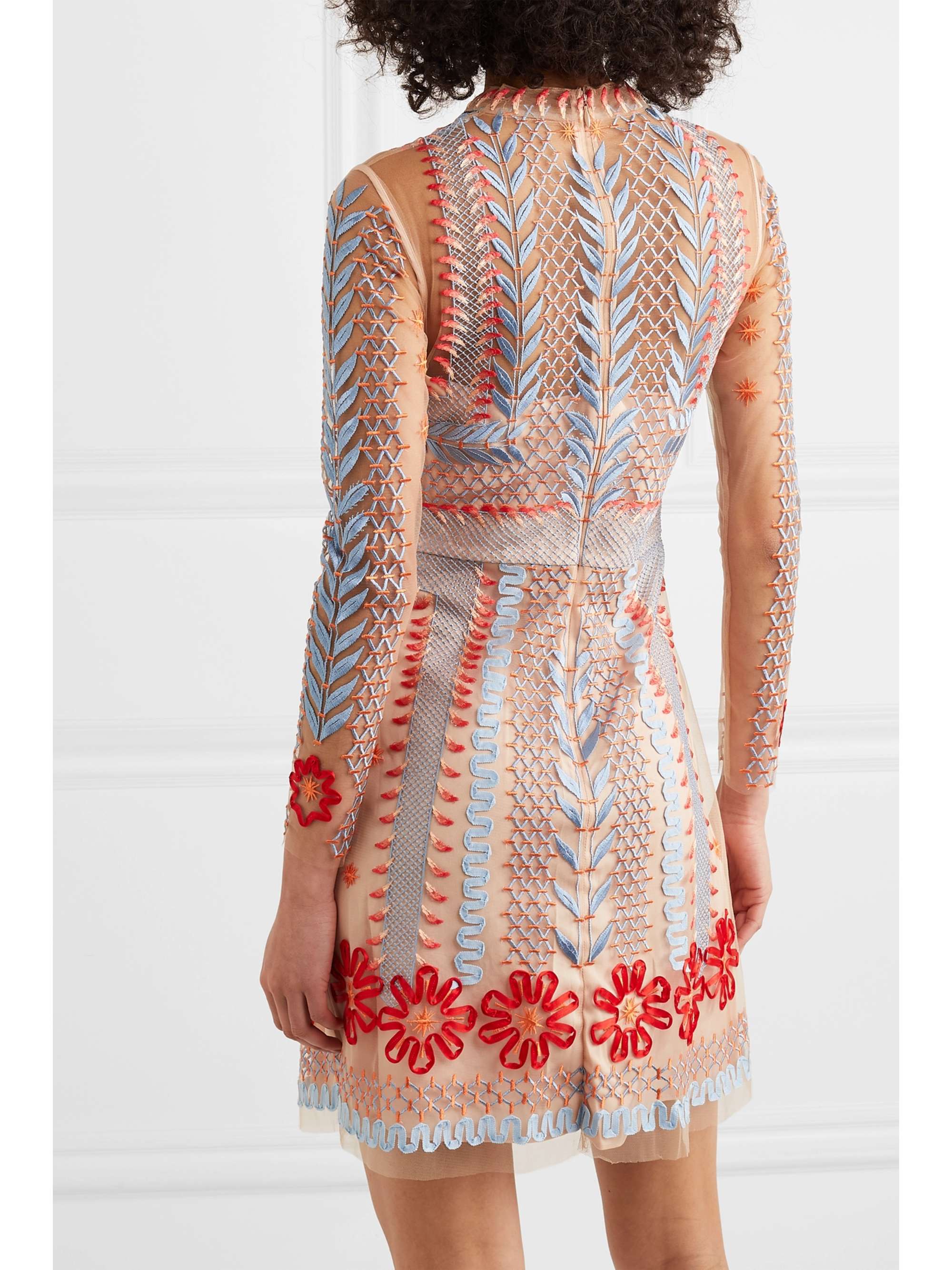 TEMPERLEY LONDON Teahouse embroidered tulle mini dress