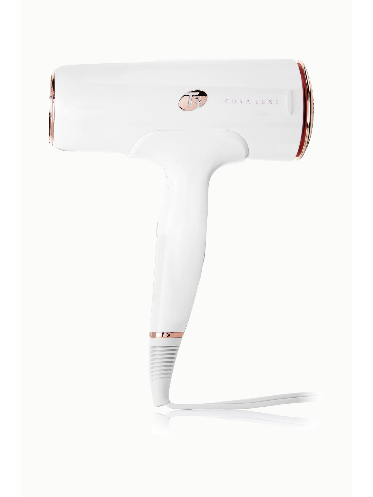 T3 Cura Luxe Professional Ionic Hair Dryer With Auto Pause Sensor White/rose Gold In White