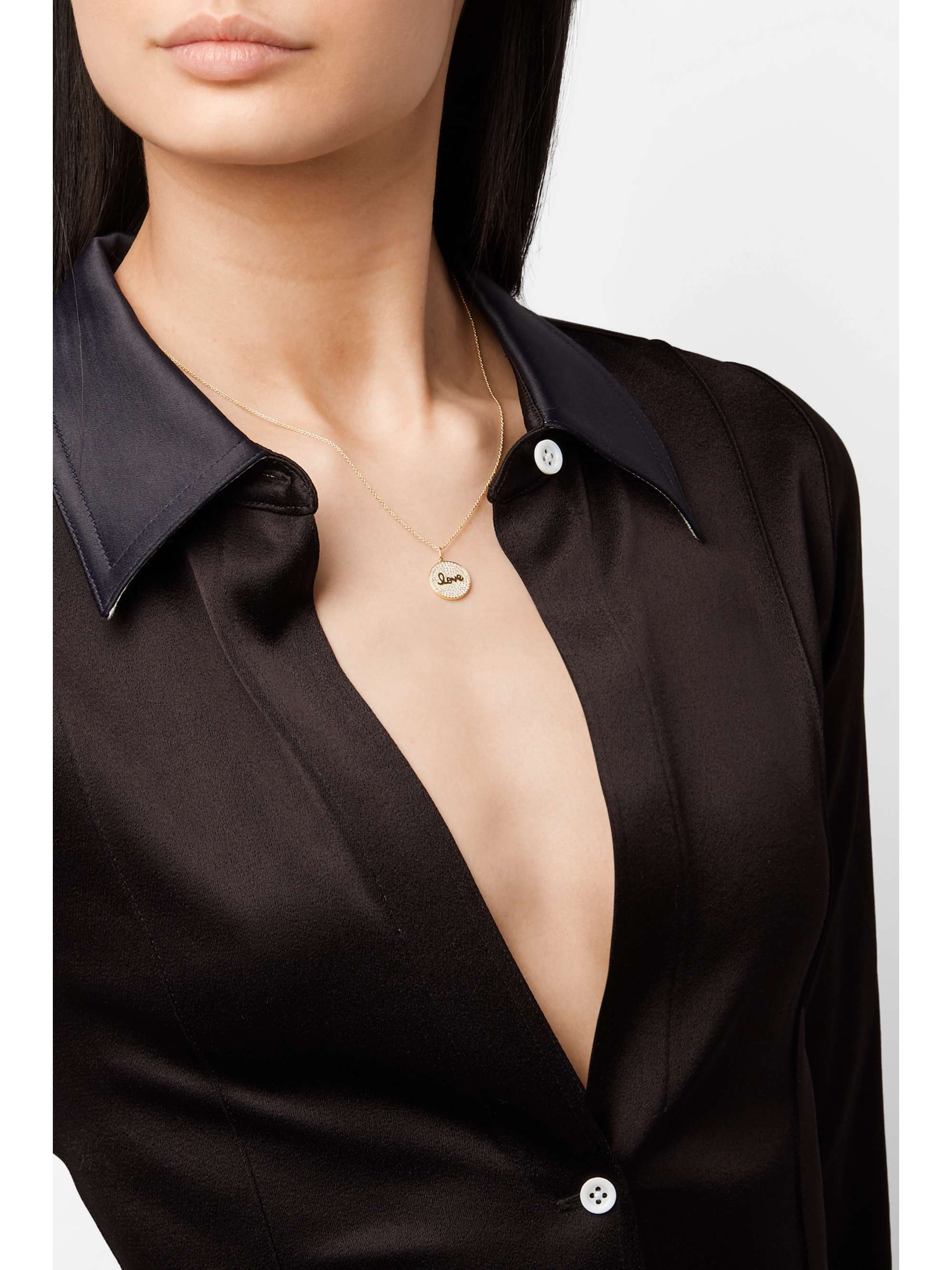 SYDNEY EVAN Love 14-karat gold diamond necklace