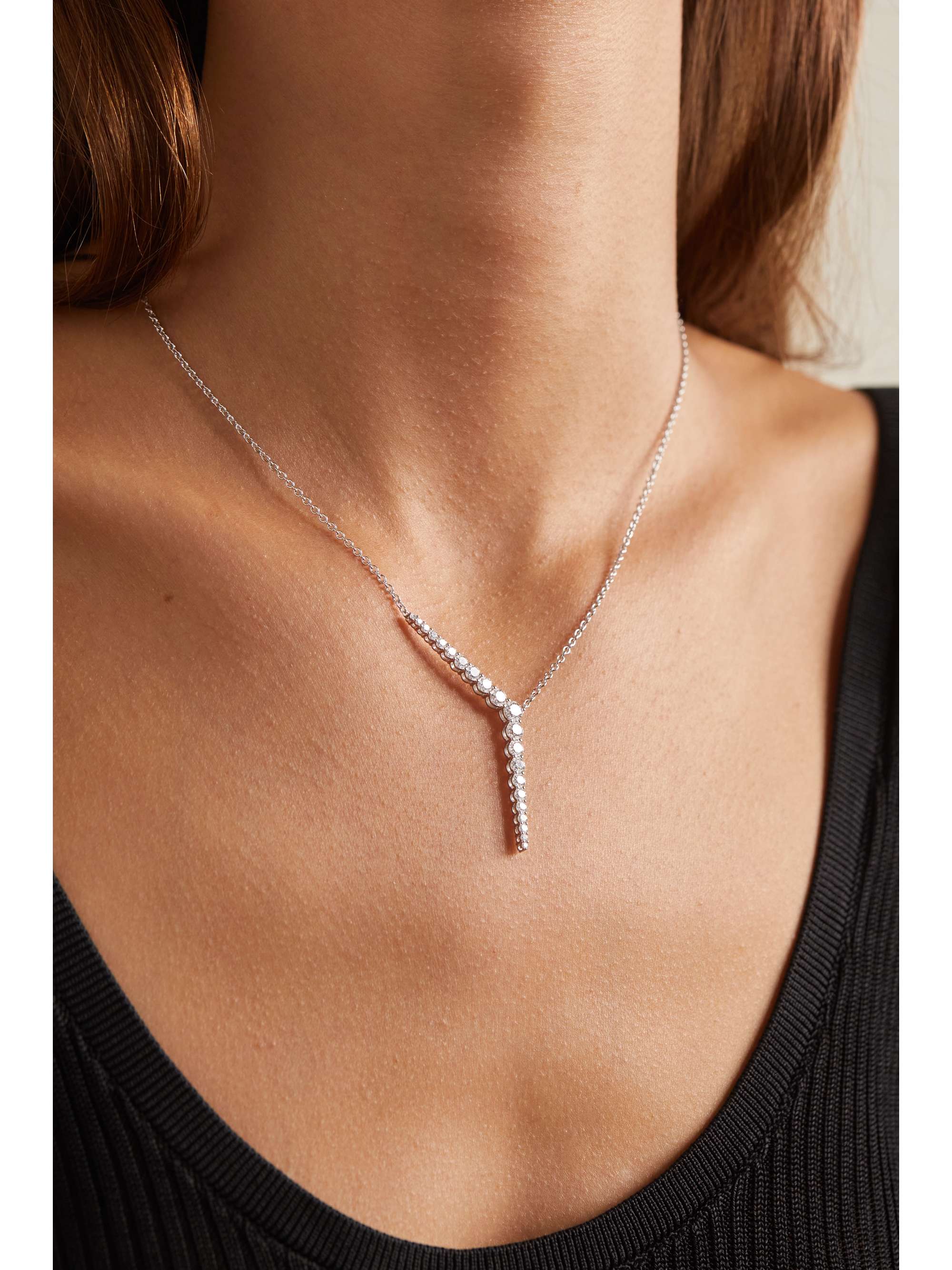 MELISSA KAYE Aria Cascade 18-karat gold diamond necklace