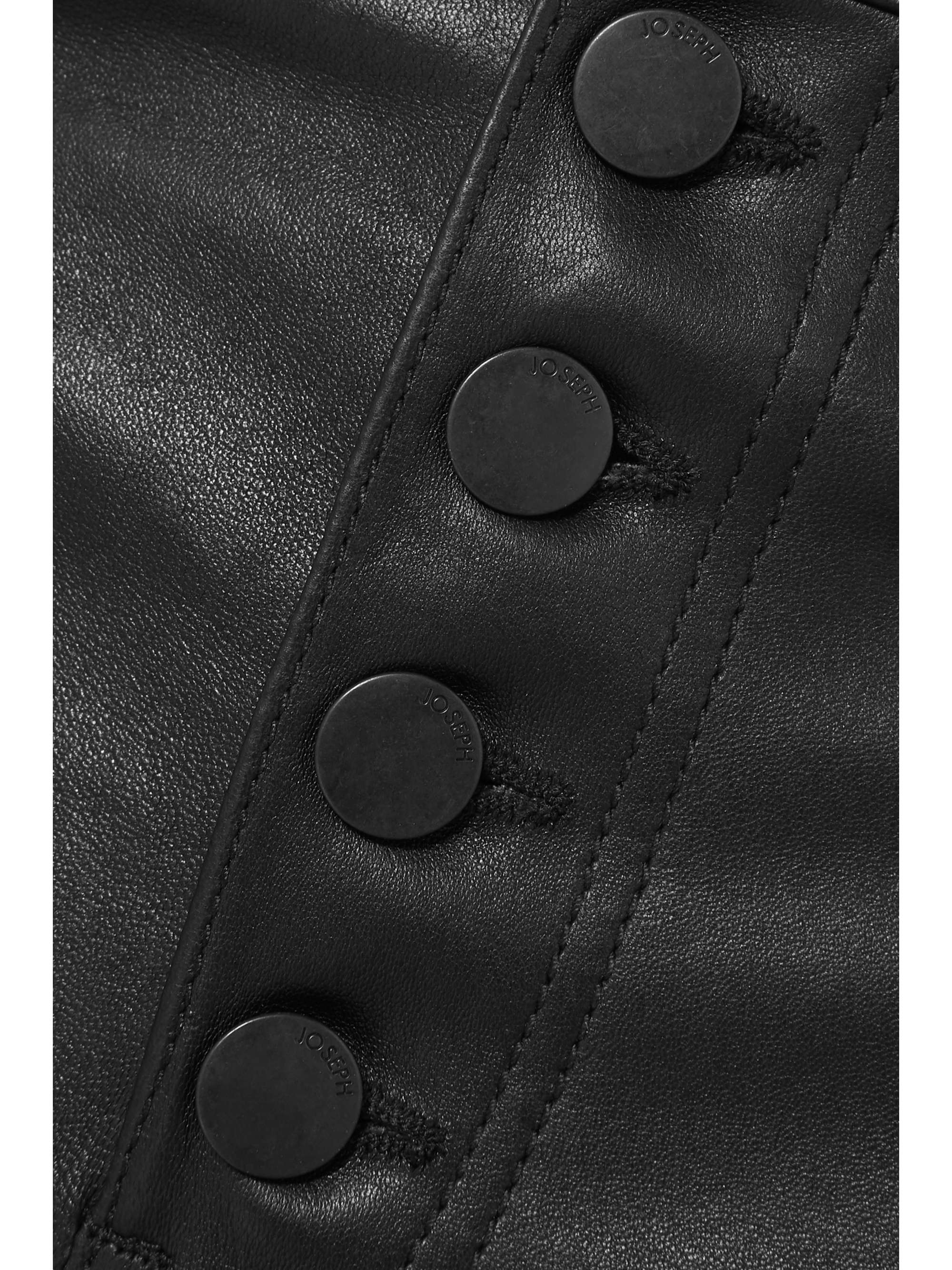 Black Den cropped leather straight-leg 