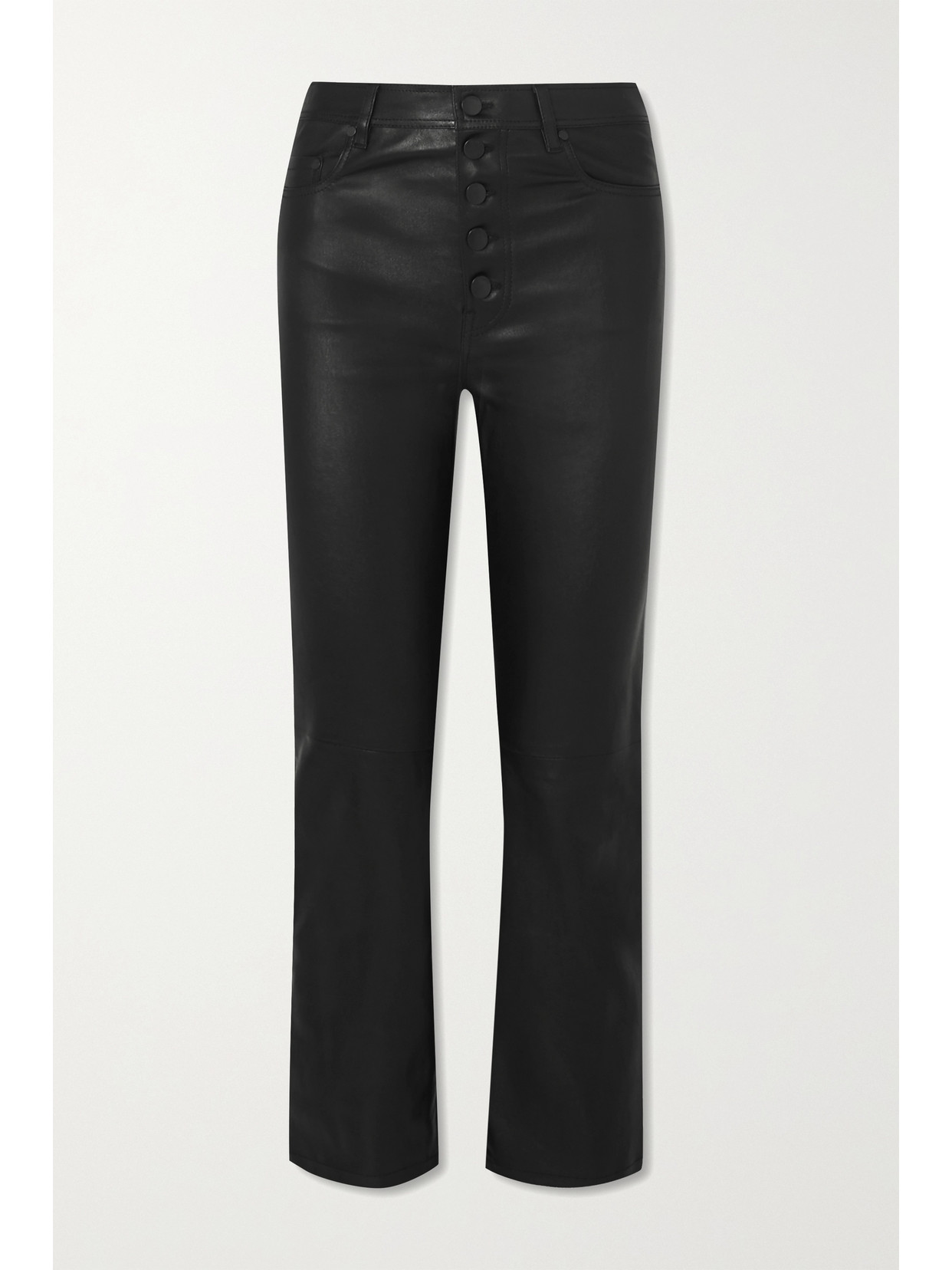 Joseph Den Cropped Leather Straight-leg 