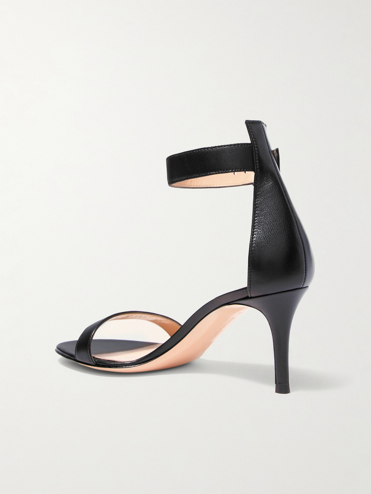 Shop Gianvito Rossi Portofino 70 Leather Sandals In Black