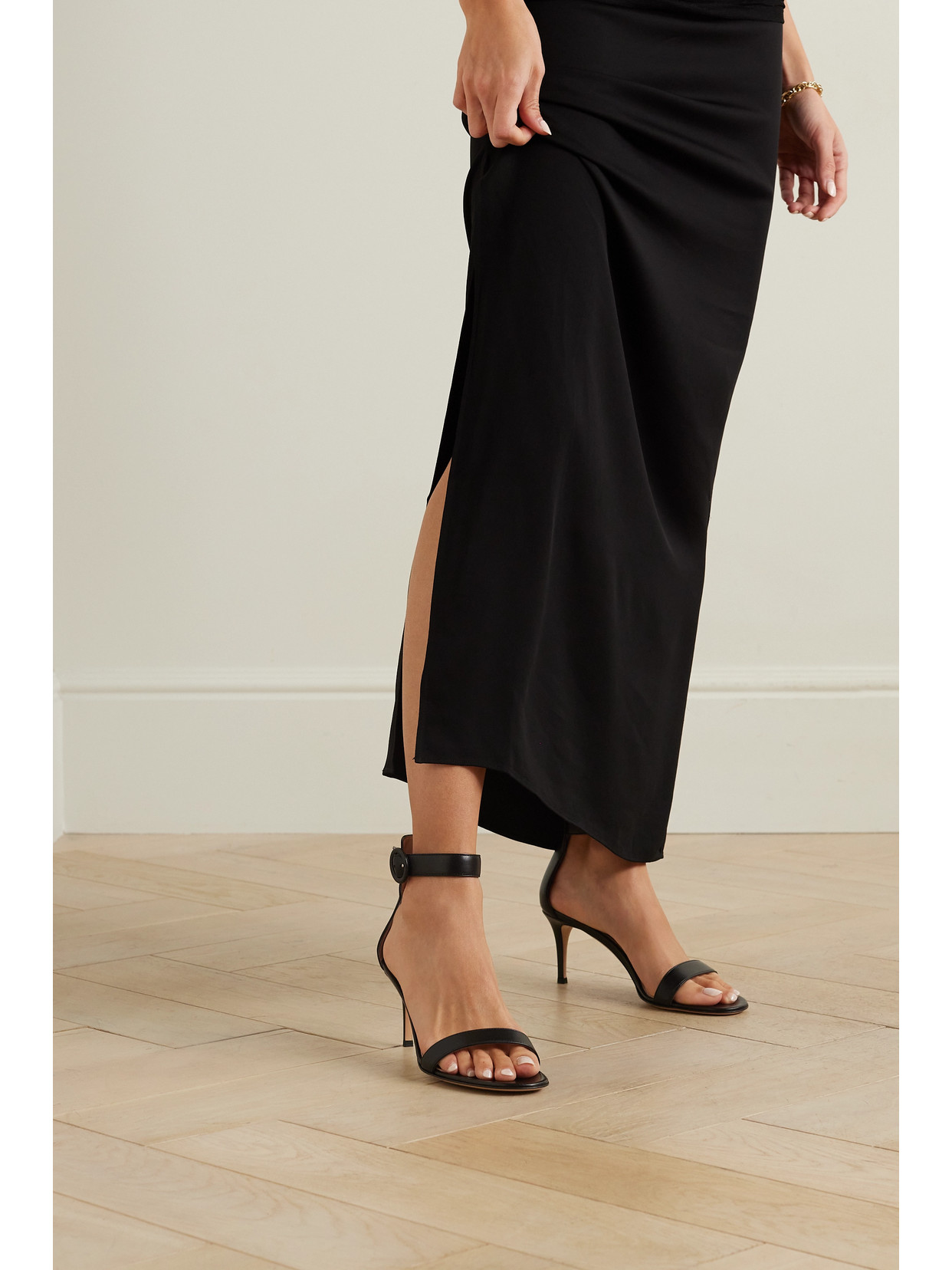 GIANVITO ROSSI PORTOFINO 70 LEATHER SANDALS