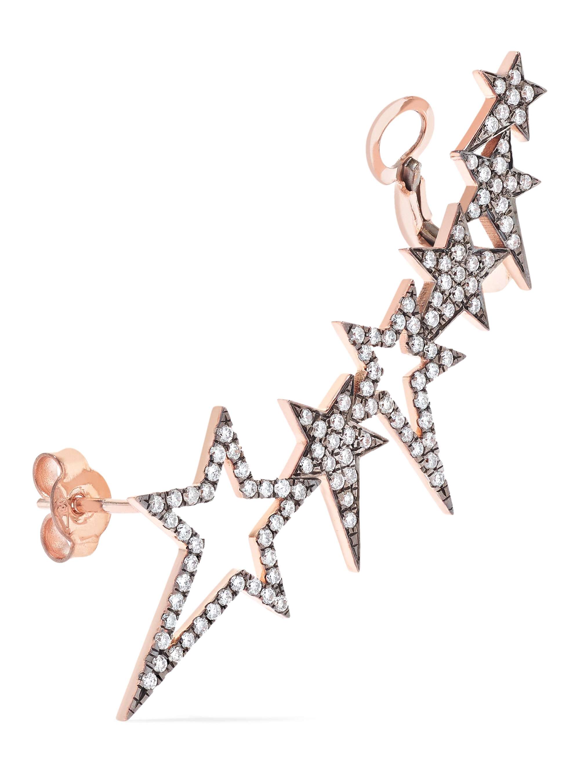 DIANE KORDAS Star 18-karat rose gold diamond ear cuff