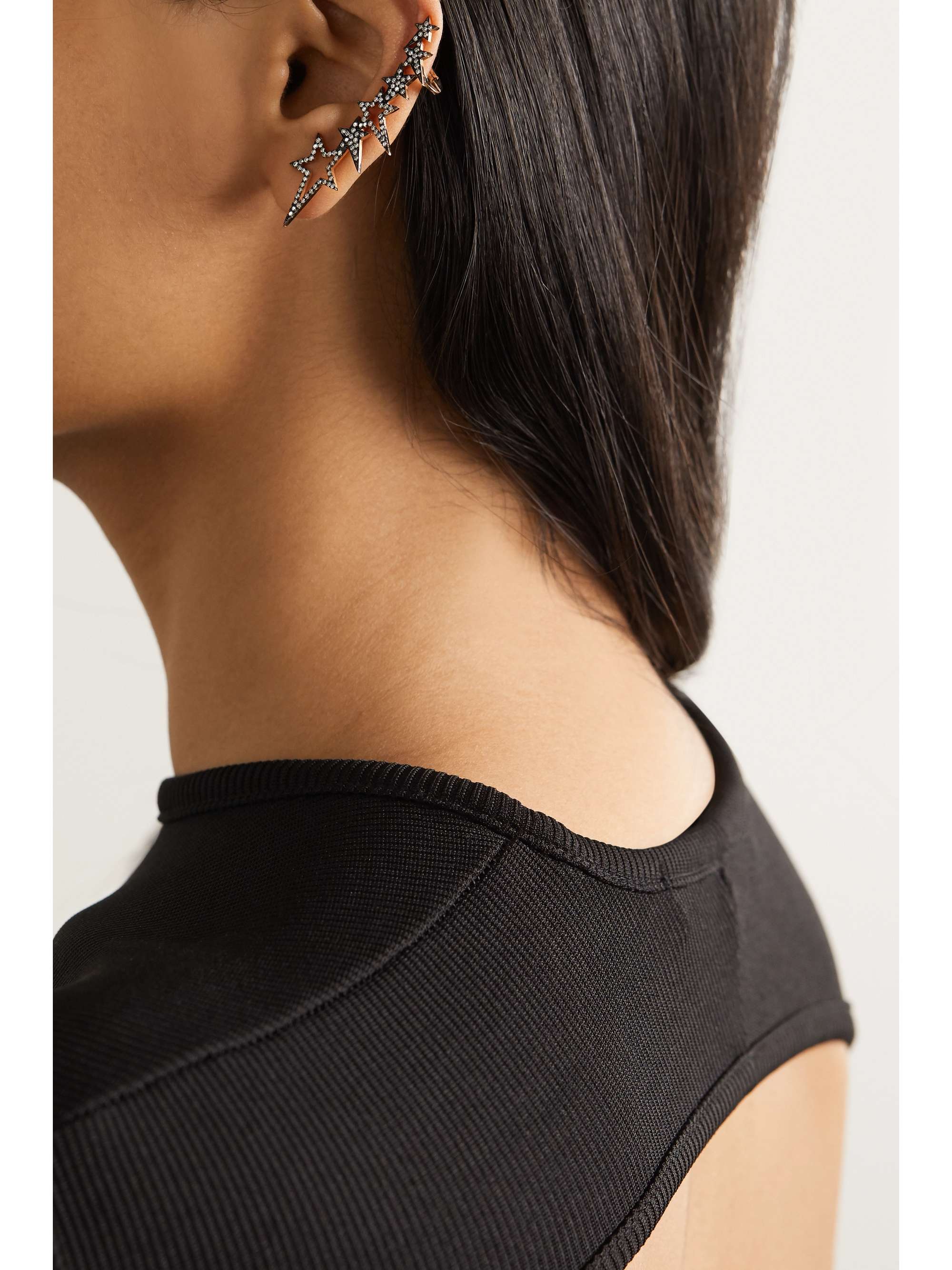 DIANE KORDAS Star 18-karat rose gold diamond ear cuff