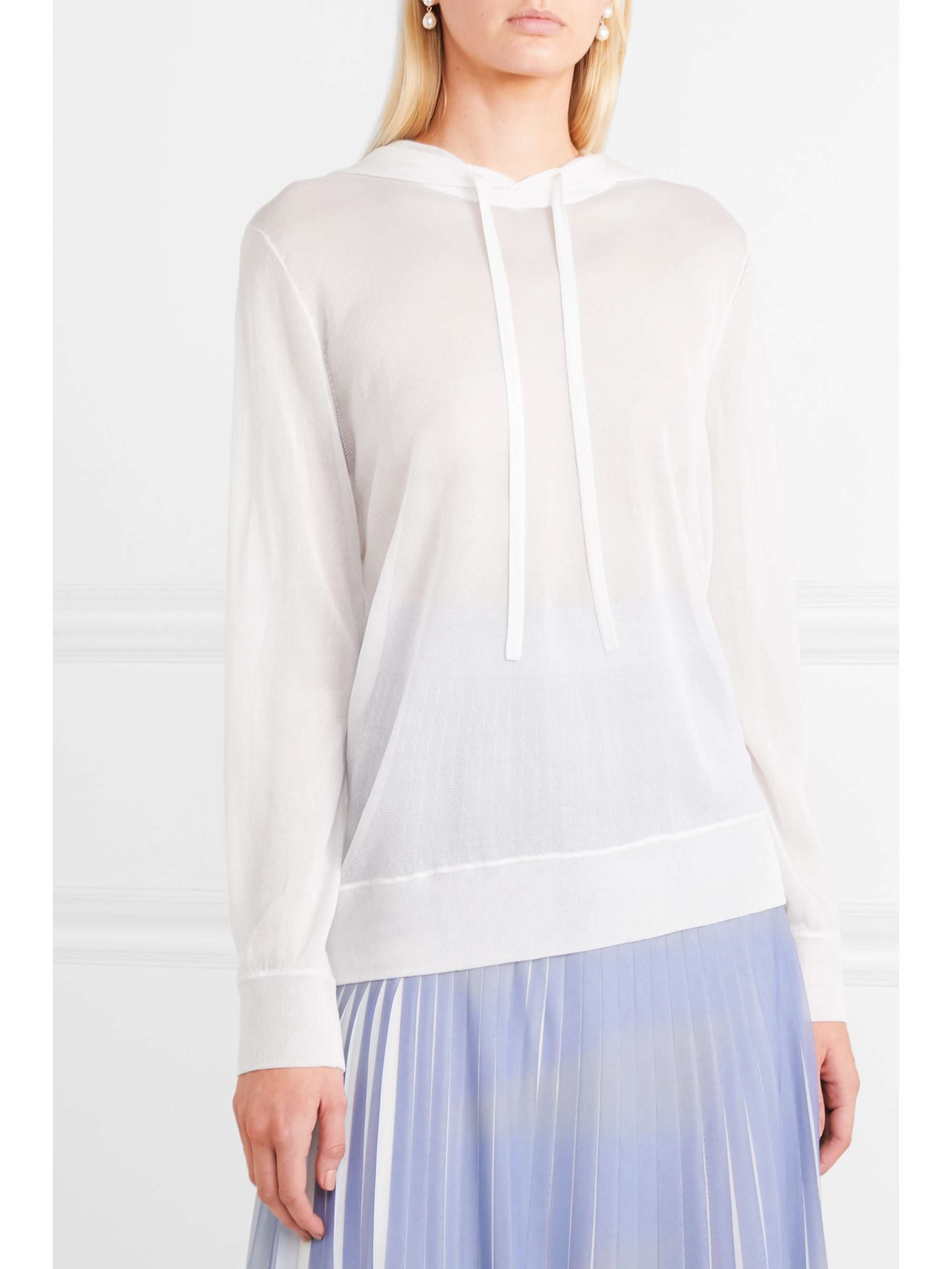 AKRIS Silk and cotton-blend hoodie