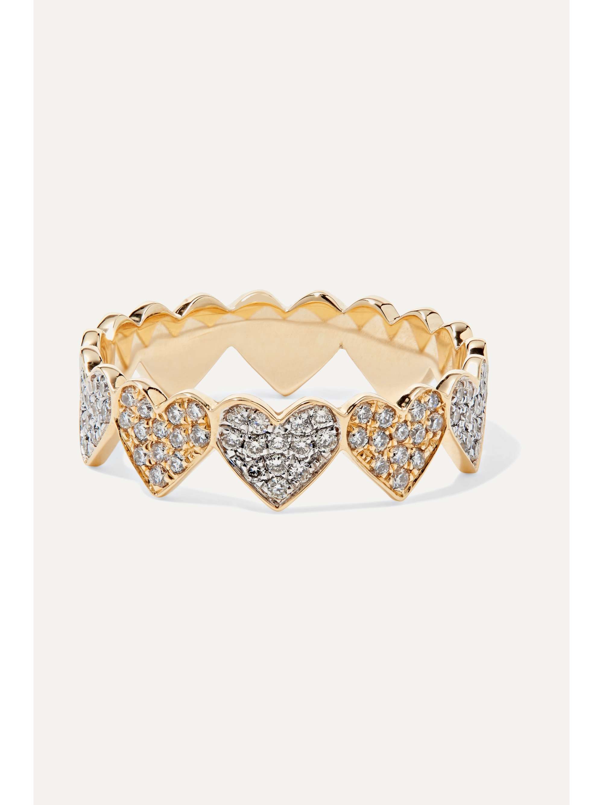 SYDNEY EVAN Eternity Heart 14-karat yellow and white gold diamond ring