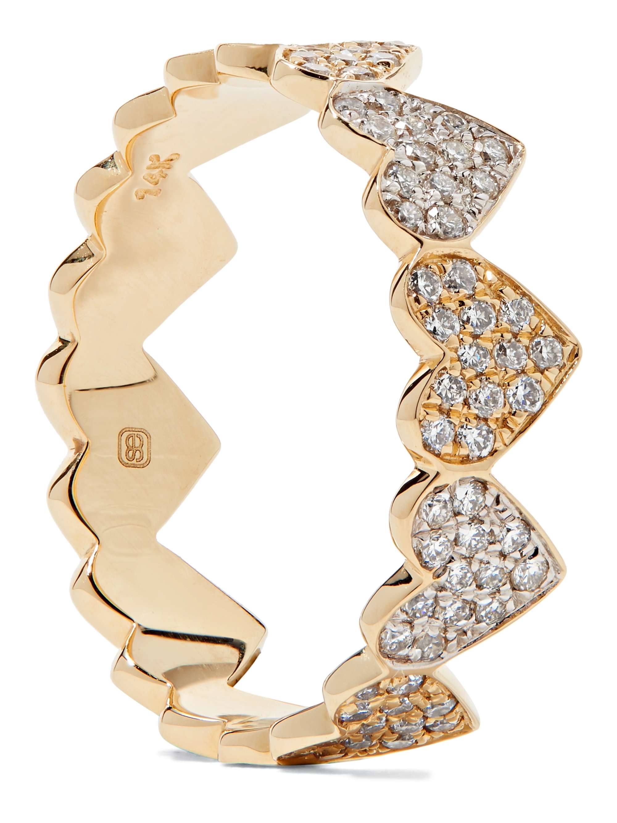 SYDNEY EVAN Eternity Heart 14-karat yellow and white gold diamond ring