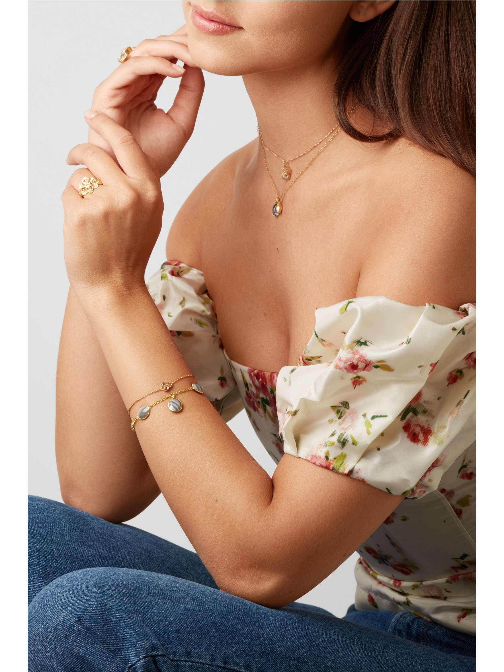 PIPPA SMALL 18-karat gold agate bracelet