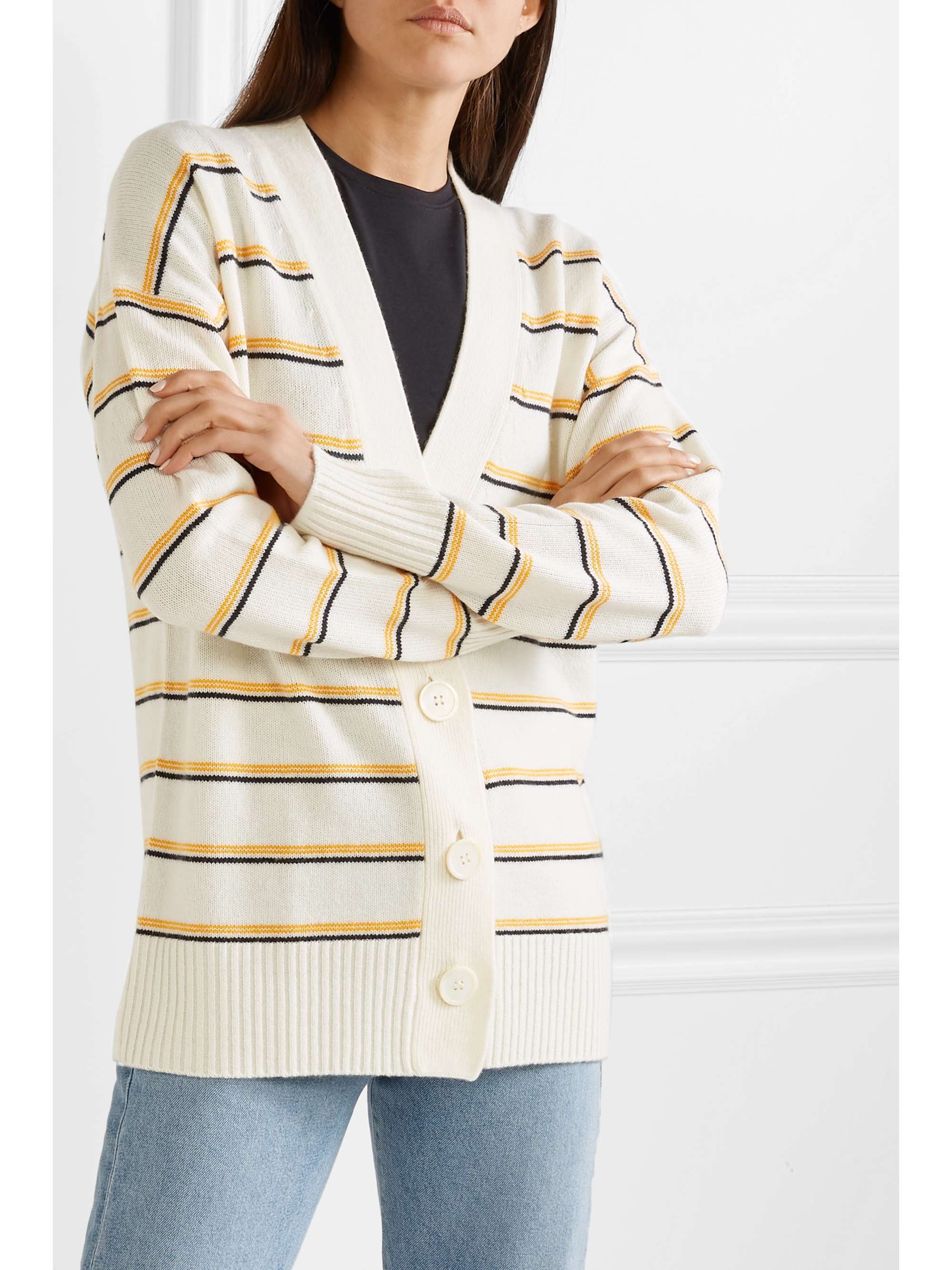 EQUIPMENT Elder striped wool and cashmere-blend cardigan