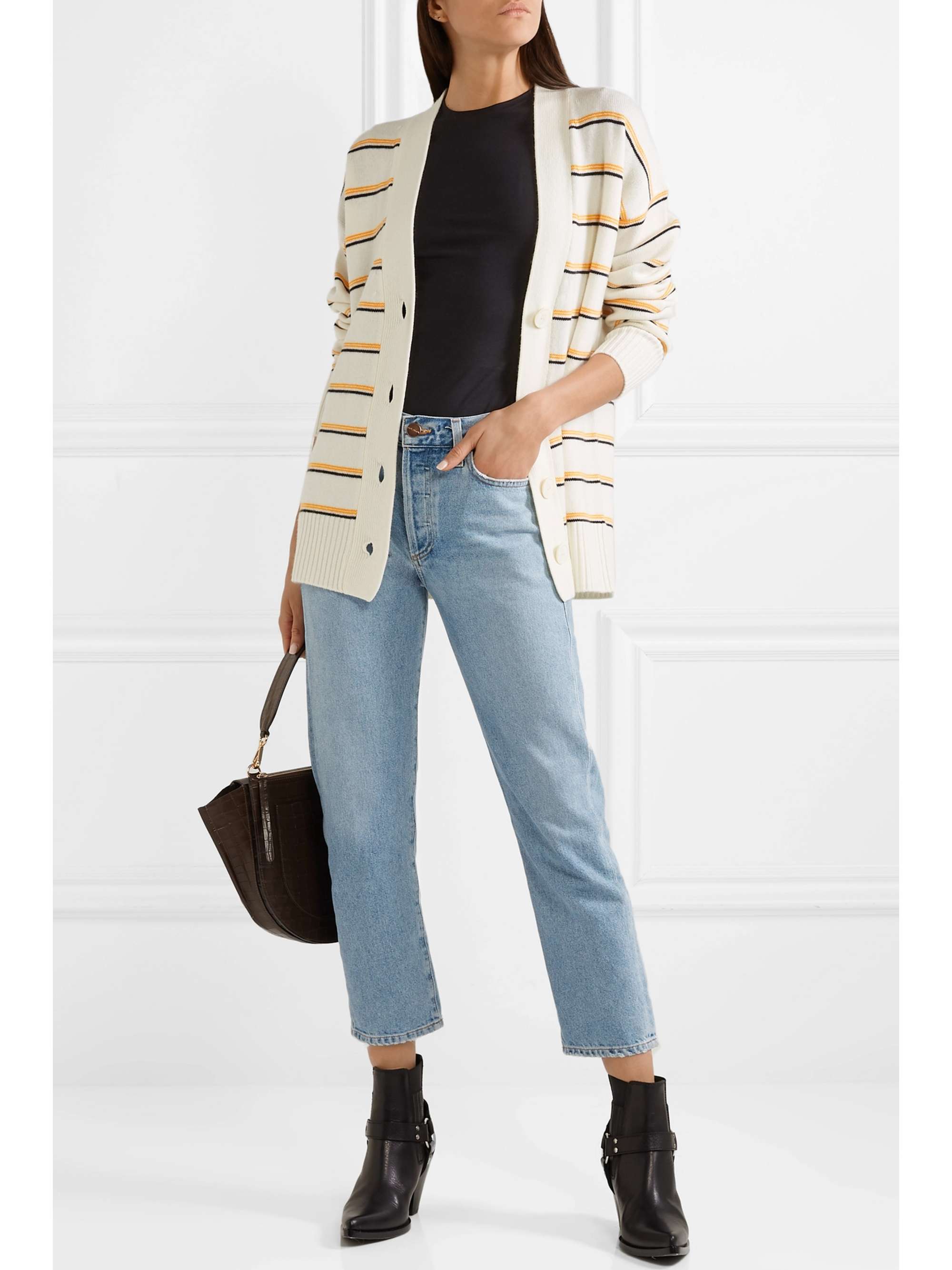 EQUIPMENT Elder striped wool and cashmere-blend cardigan