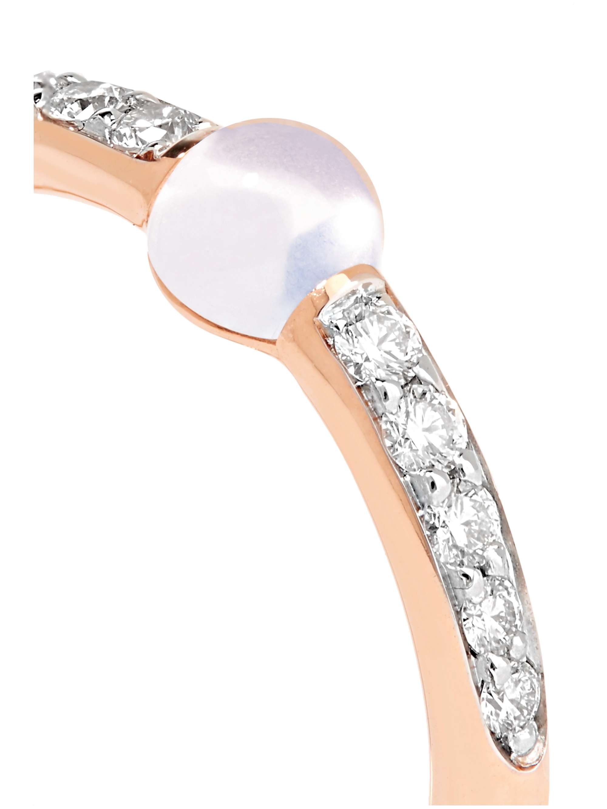 POMELLATO M'ama non M'ama 18-karat rose gold, diamond and moonstone ring