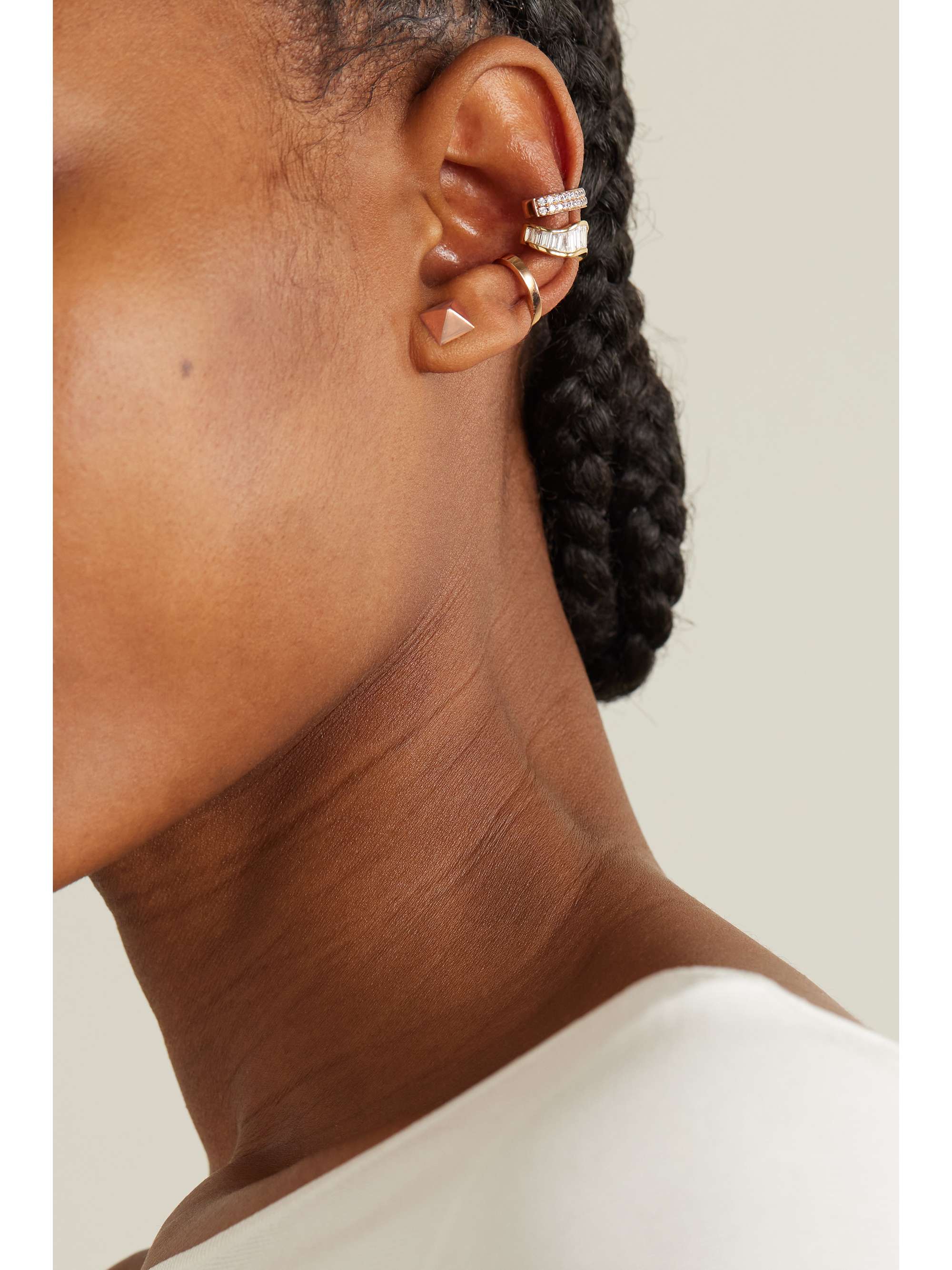 ANITA KO Spike 14-karat gold earrings