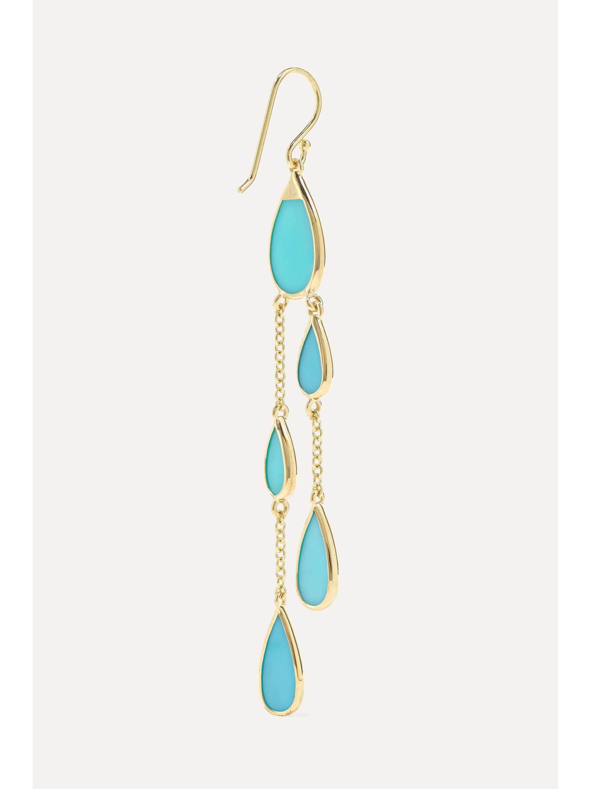 IPPOLITA Polished Rock Candy 18-karat gold turquoise earrings