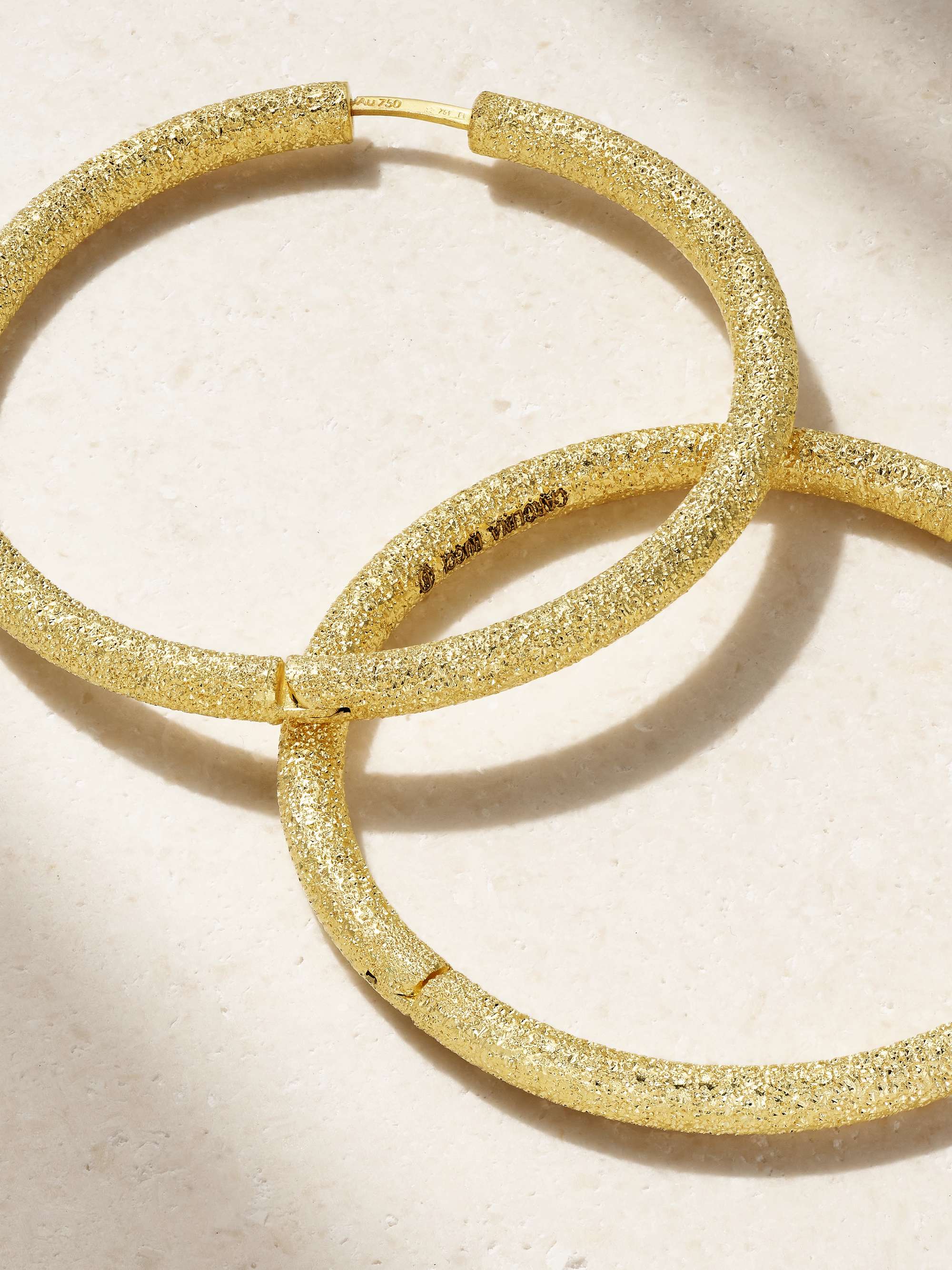 CAROLINA BUCCI Florentine 18-karat rose gold hoop earrings