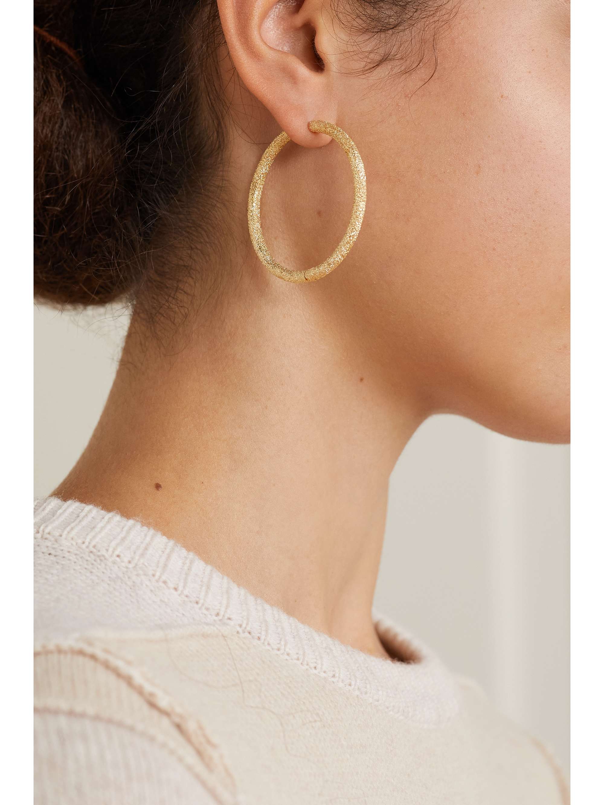 CAROLINA BUCCI Florentine 18-karat rose gold hoop earrings