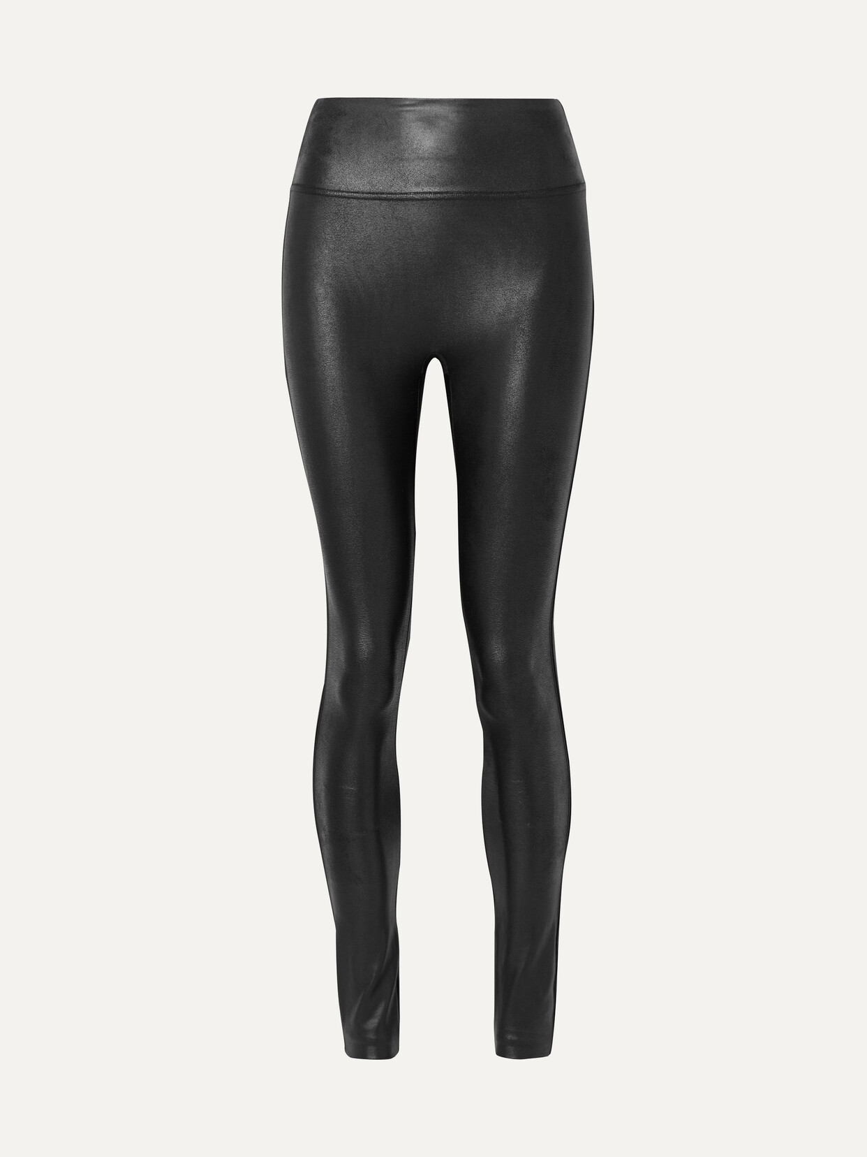 Shop Spanx Faux Stretch-leather Leggings In Black