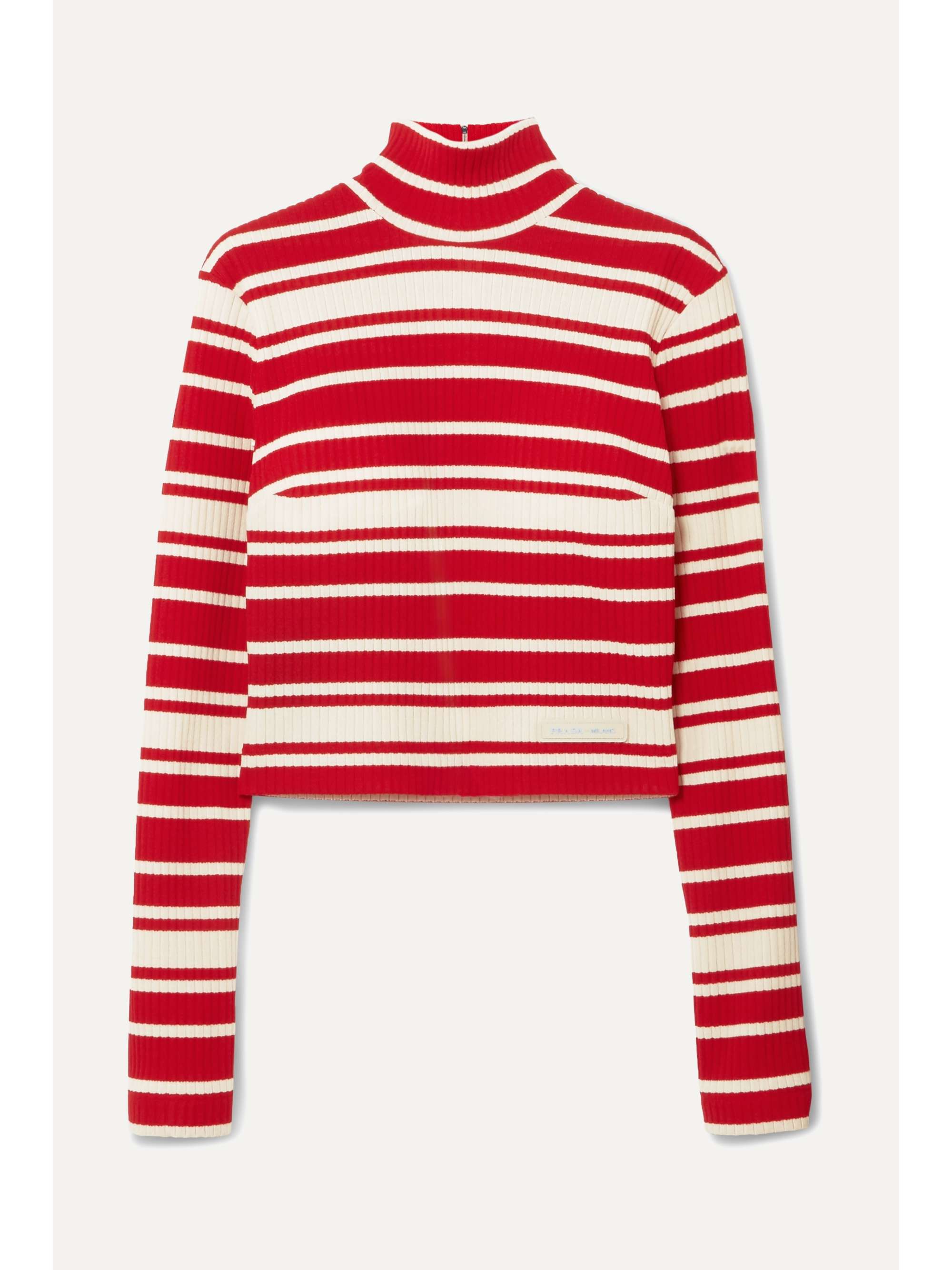 ribbed striped turtleneck