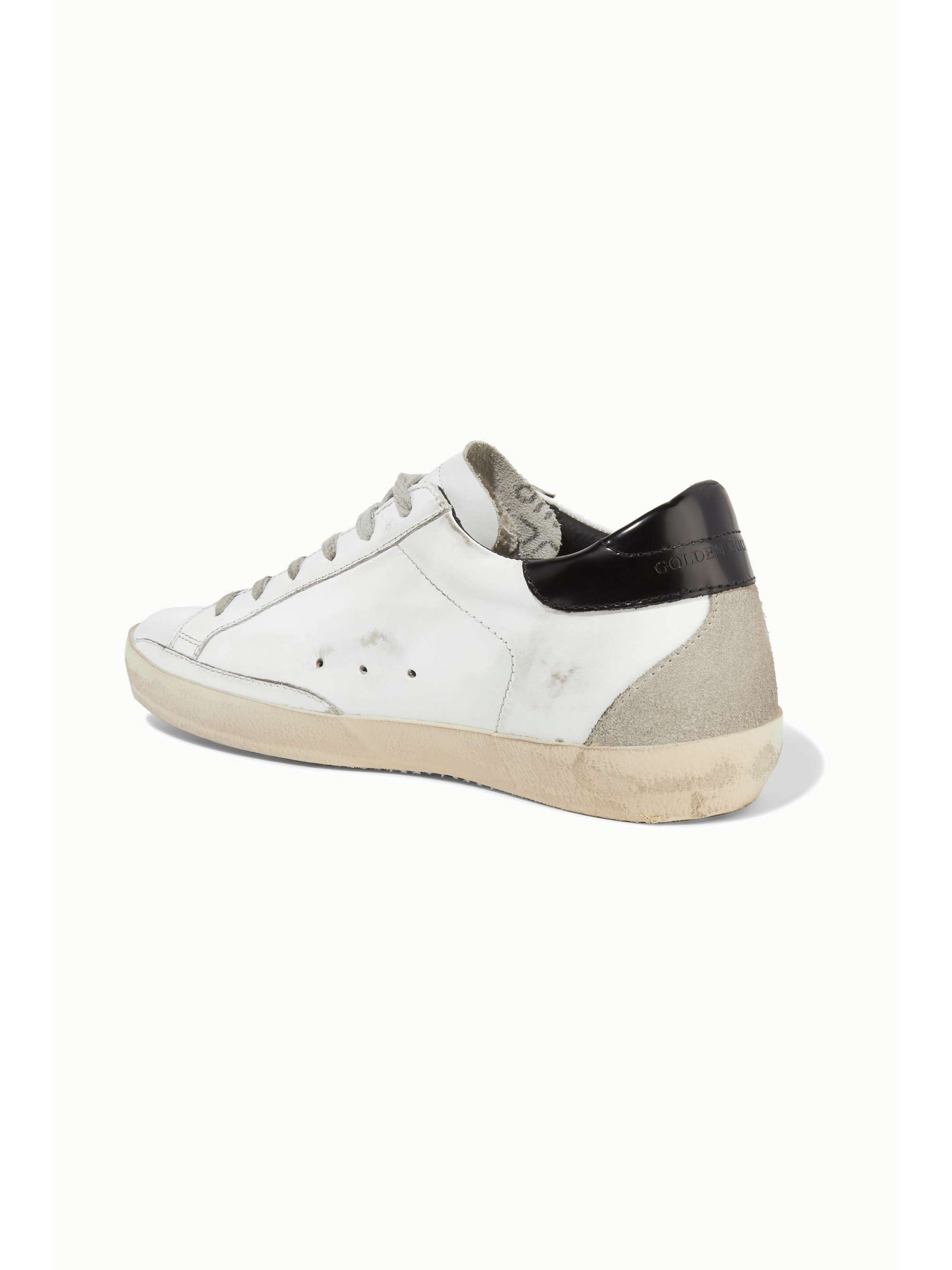 GOLDEN GOOSE Superstar distressed leather and suede sneakers