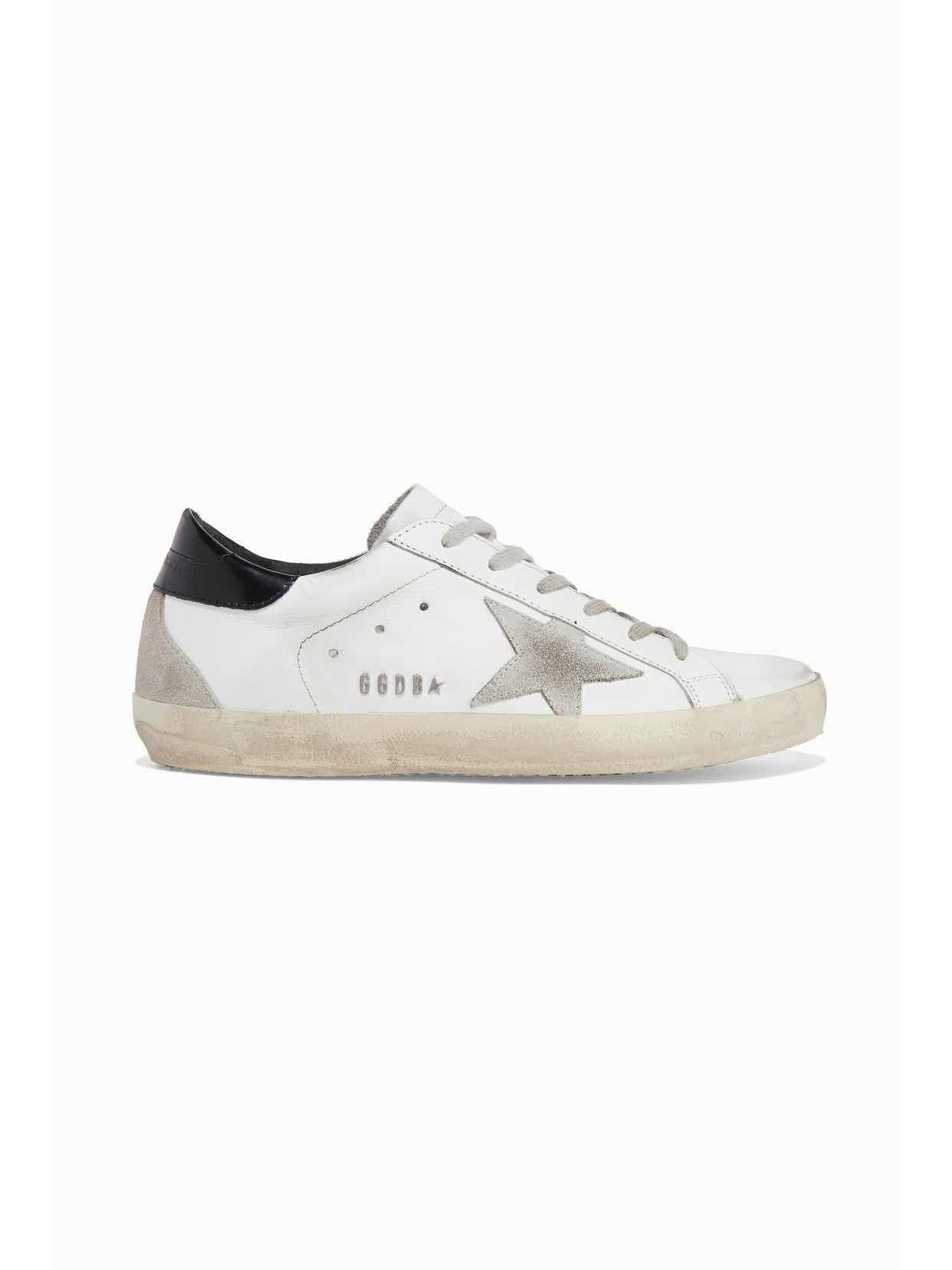 Golden Goose Superstar Distressed Leather And Suede Sneakers In White