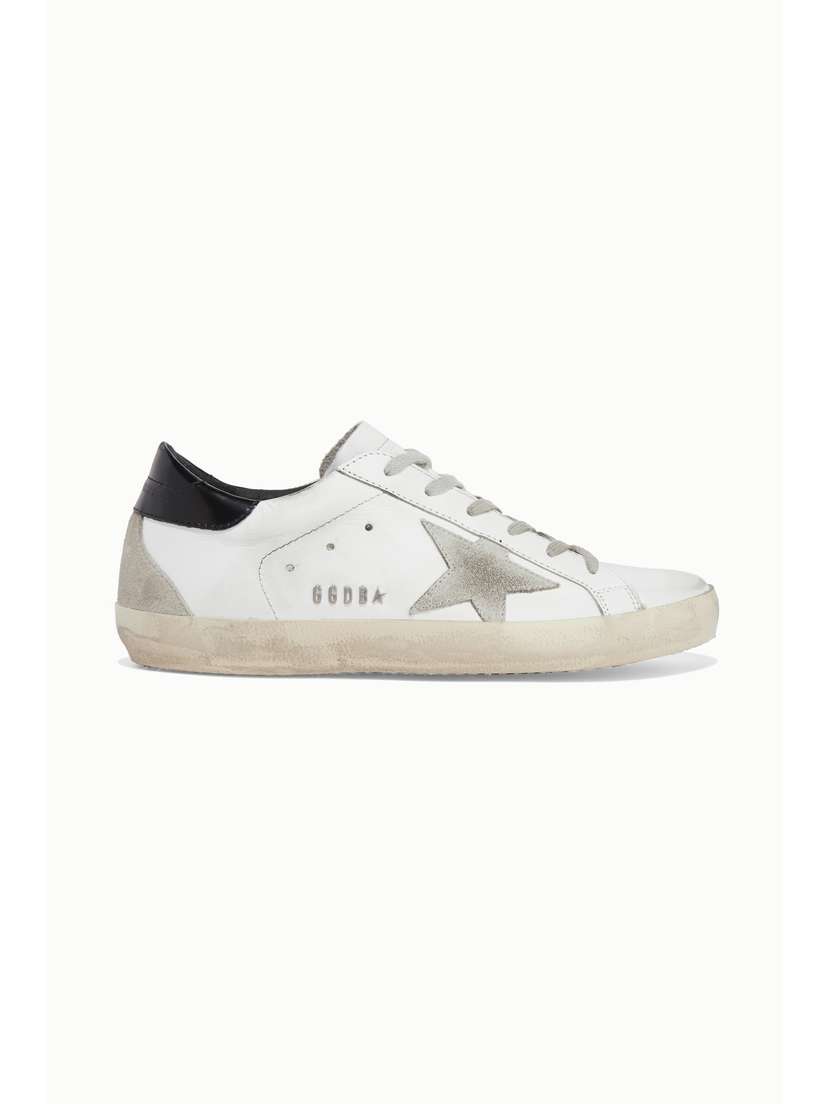 Golden Goose Superstar Distressed Leather And Suede Sneakers