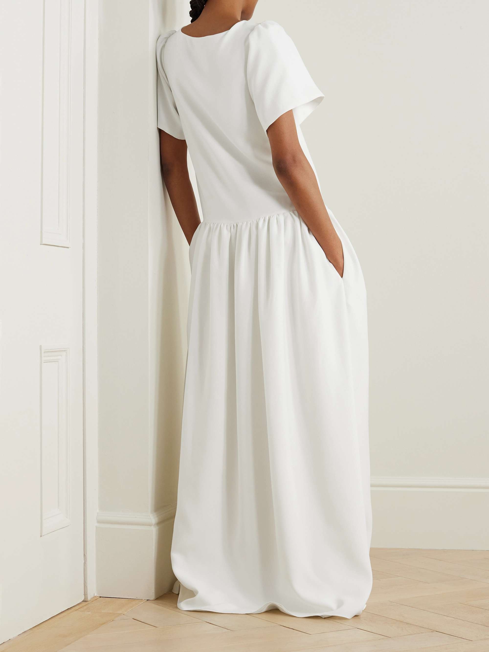 HALFPENNY LONDON Stella drop-waist crepe de chine gown