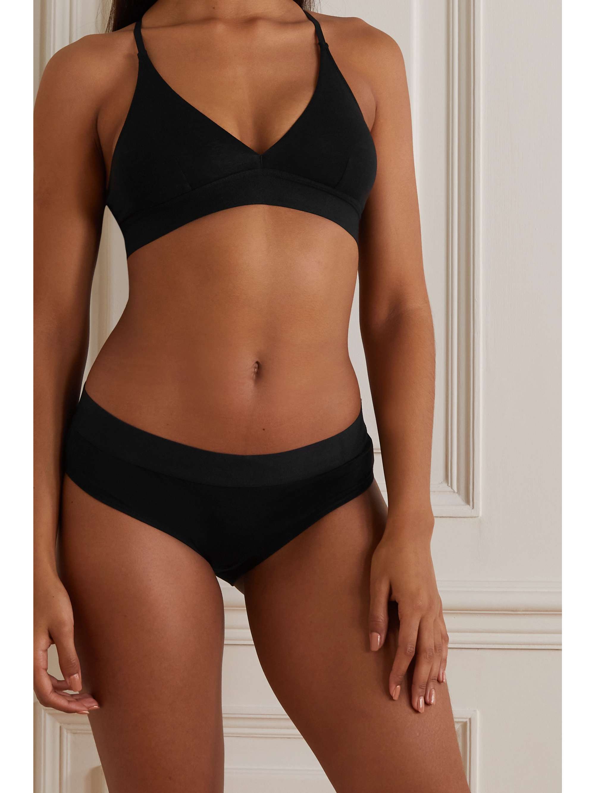 SKIN + NET SUSTAIN Hadlee stretch-organic Pima cotton briefs