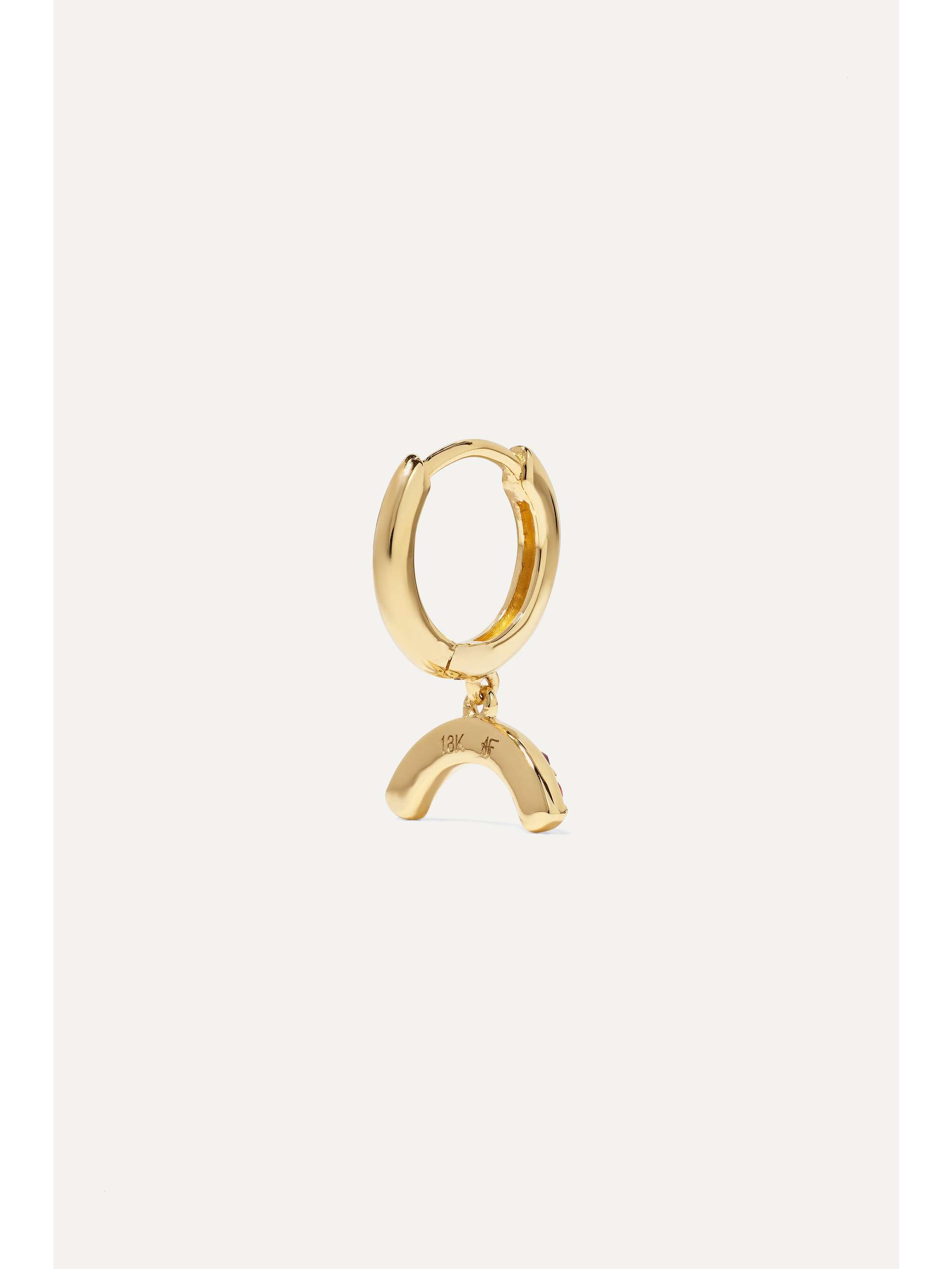 ANDREA FOHRMAN Rainbow 18-karat gold sapphire hoop earring